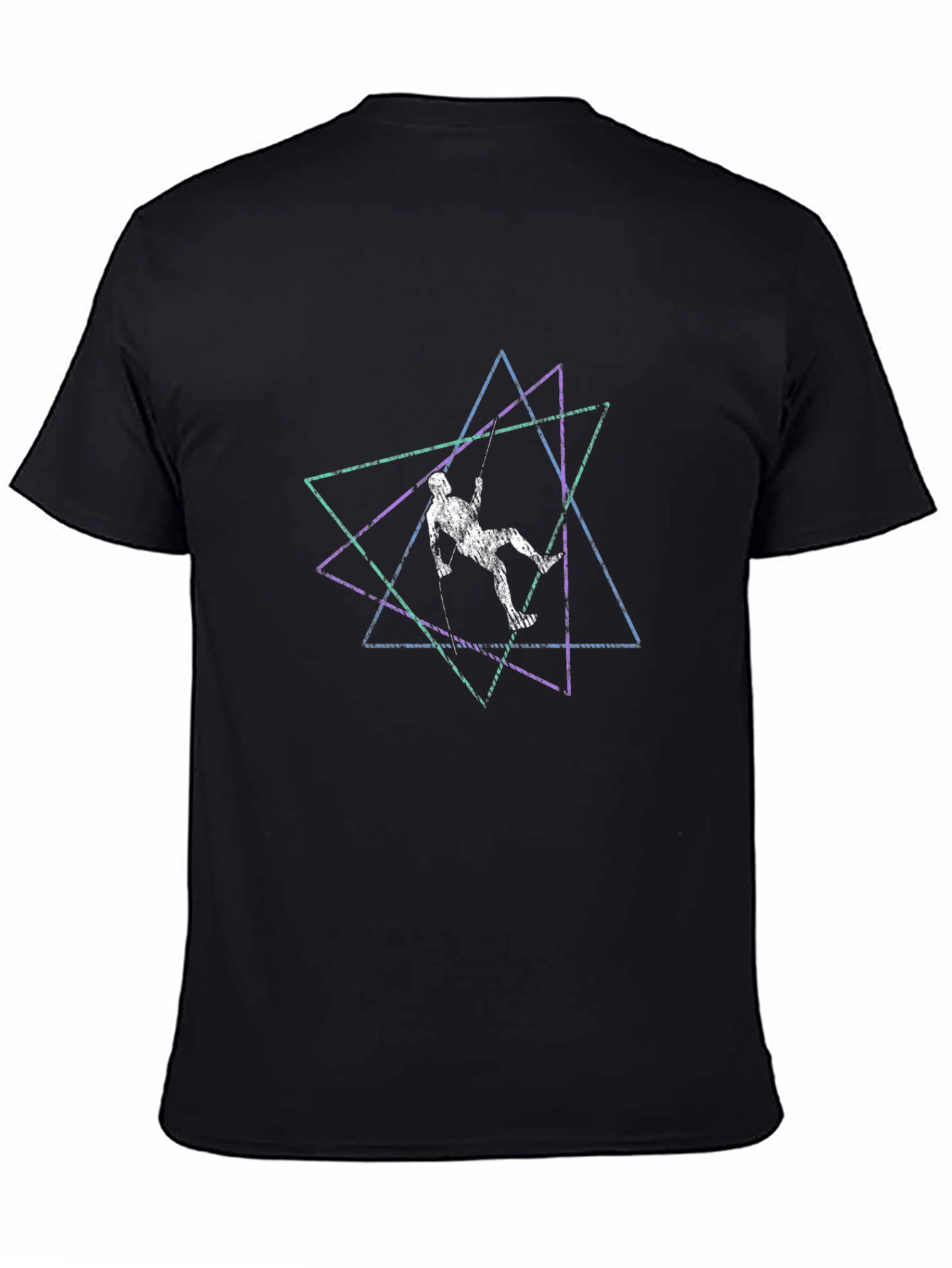 Geometric Climber Graphic Tee - Stylish Black T-Shirt