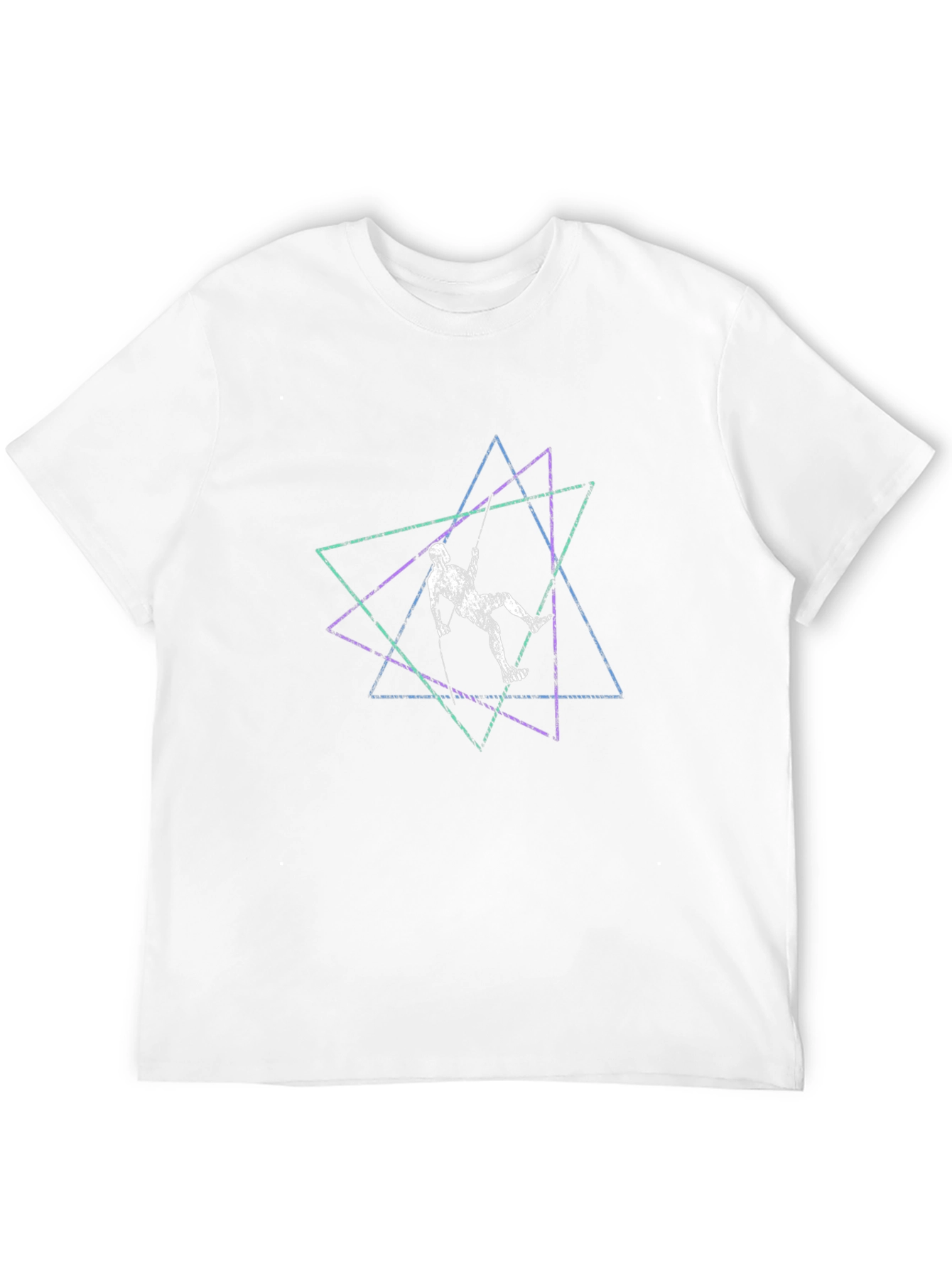 Geometric Climber Graphic Tee - Stylish Black T-Shirt