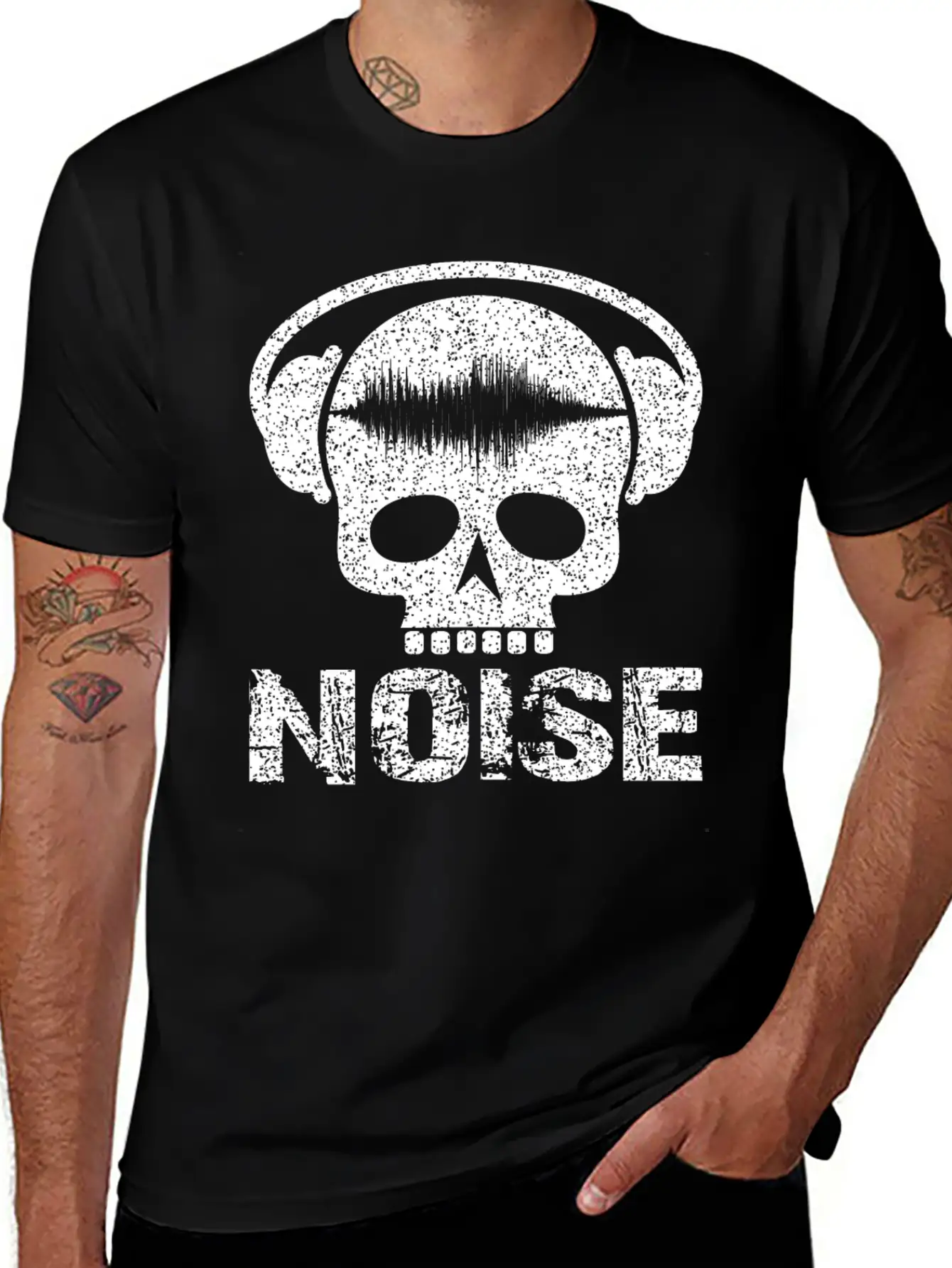 Noise Skull With Headset Unisex Casual T-Shirt – Clean Design For Daily Comfort