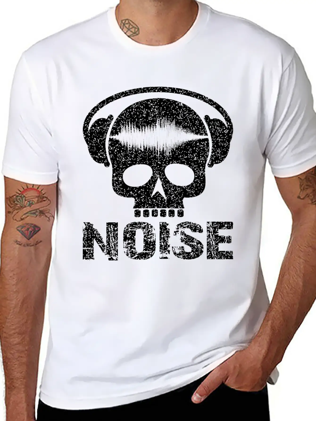 Noise Skull With Headset Unisex Casual T-Shirt – Clean Design For Daily Comfort