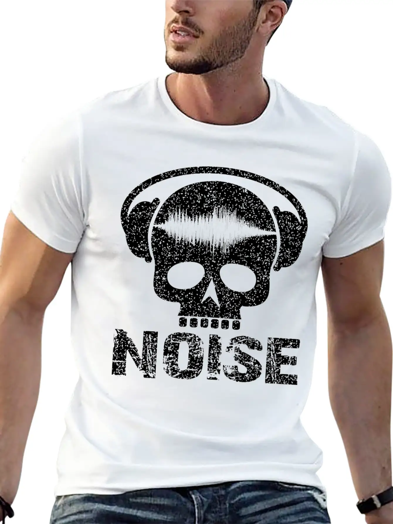 Noise Skull With Headset Unisex Casual T-Shirt – Clean Design For Daily Comfort