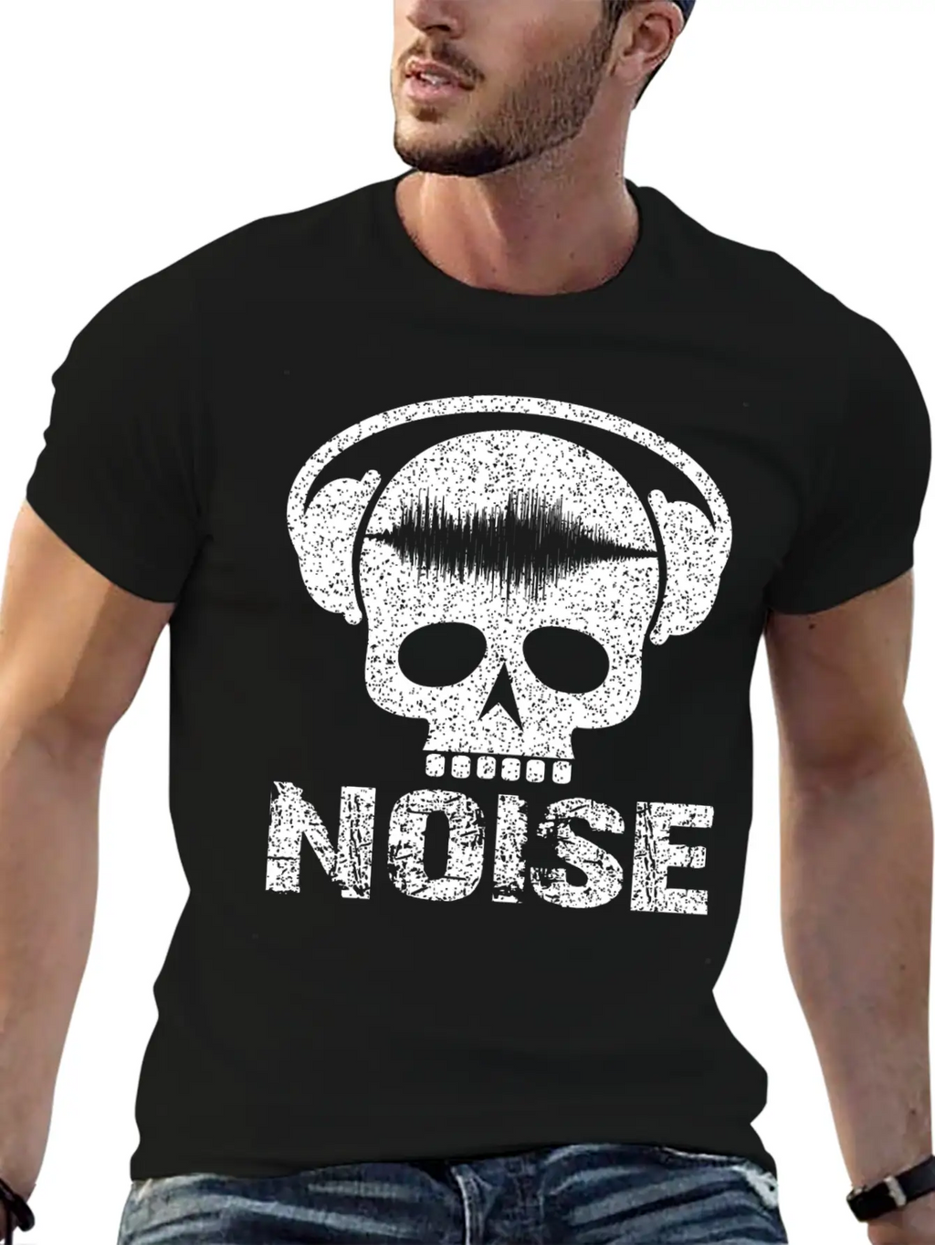 Noise Skull With Headset Unisex Casual T-Shirt – Clean Design For Daily Comfort