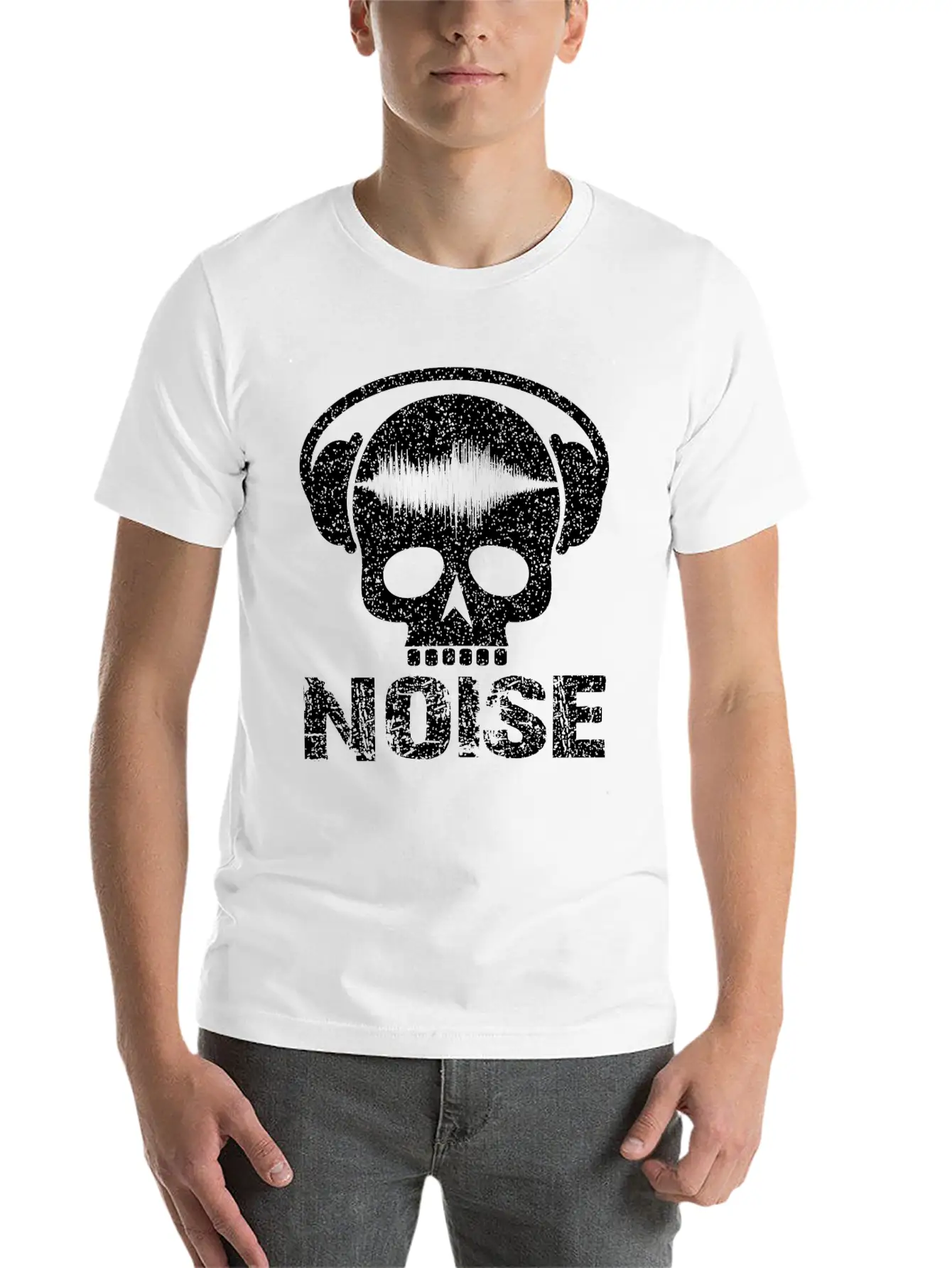 Noise Skull With Headset Unisex Casual T-Shirt – Clean Design For Daily Comfort