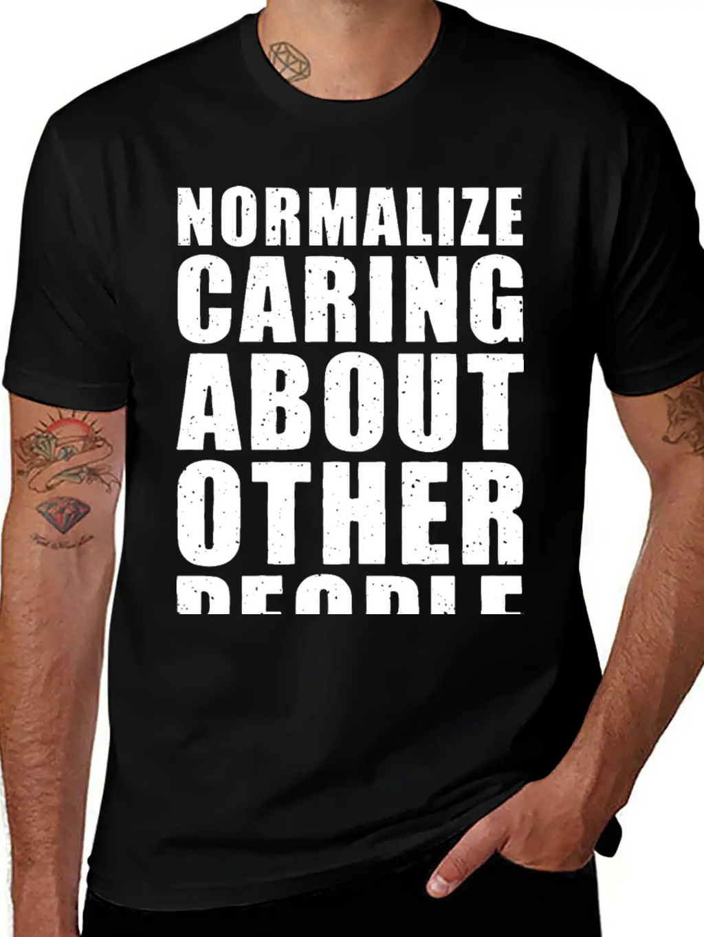 Normalize Caring About Other People Relaxed Everyday Tee – Lightweight And Durable Cotton