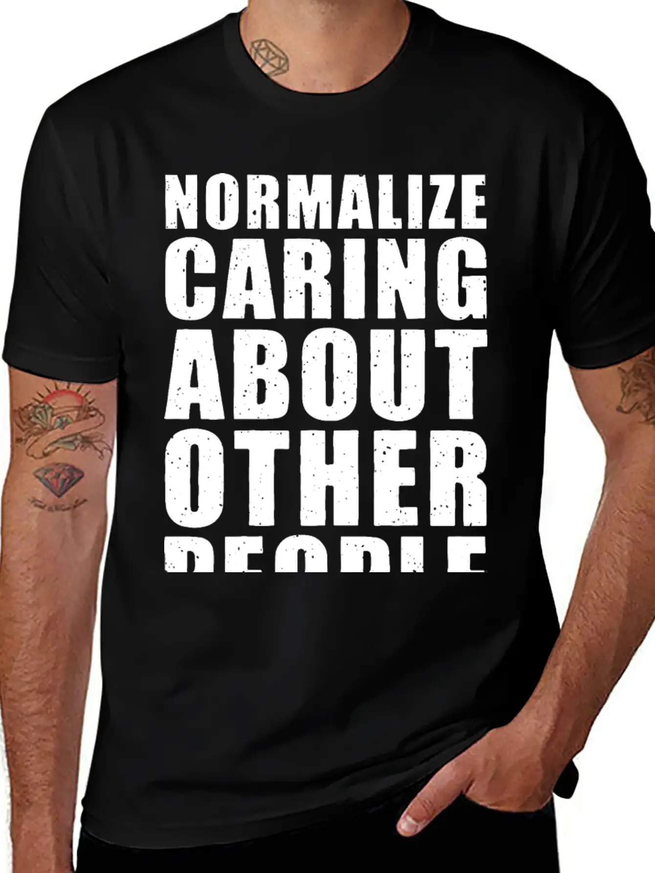 Normalize Caring About Other People Relaxed Everyday Tee – Lightweight And Durable Cotton