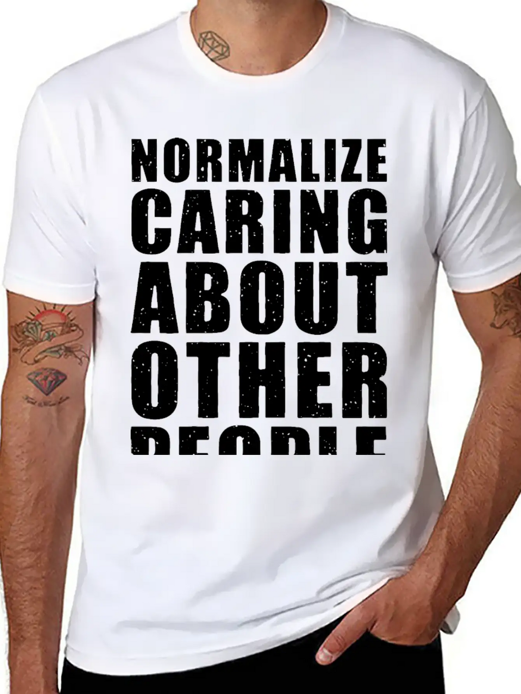 Normalize Caring About Other People Relaxed Everyday Tee – Lightweight And Durable Cotton