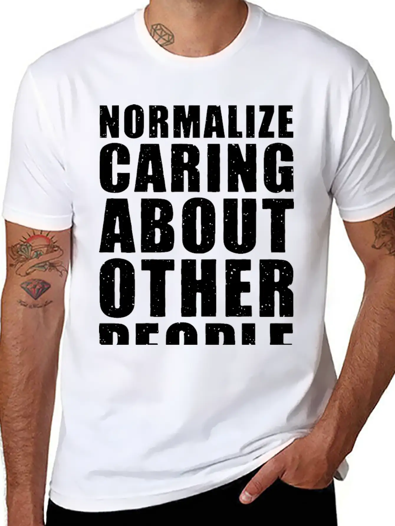 Normalize Caring About Other People Relaxed Everyday Tee – Lightweight And Durable Cotton