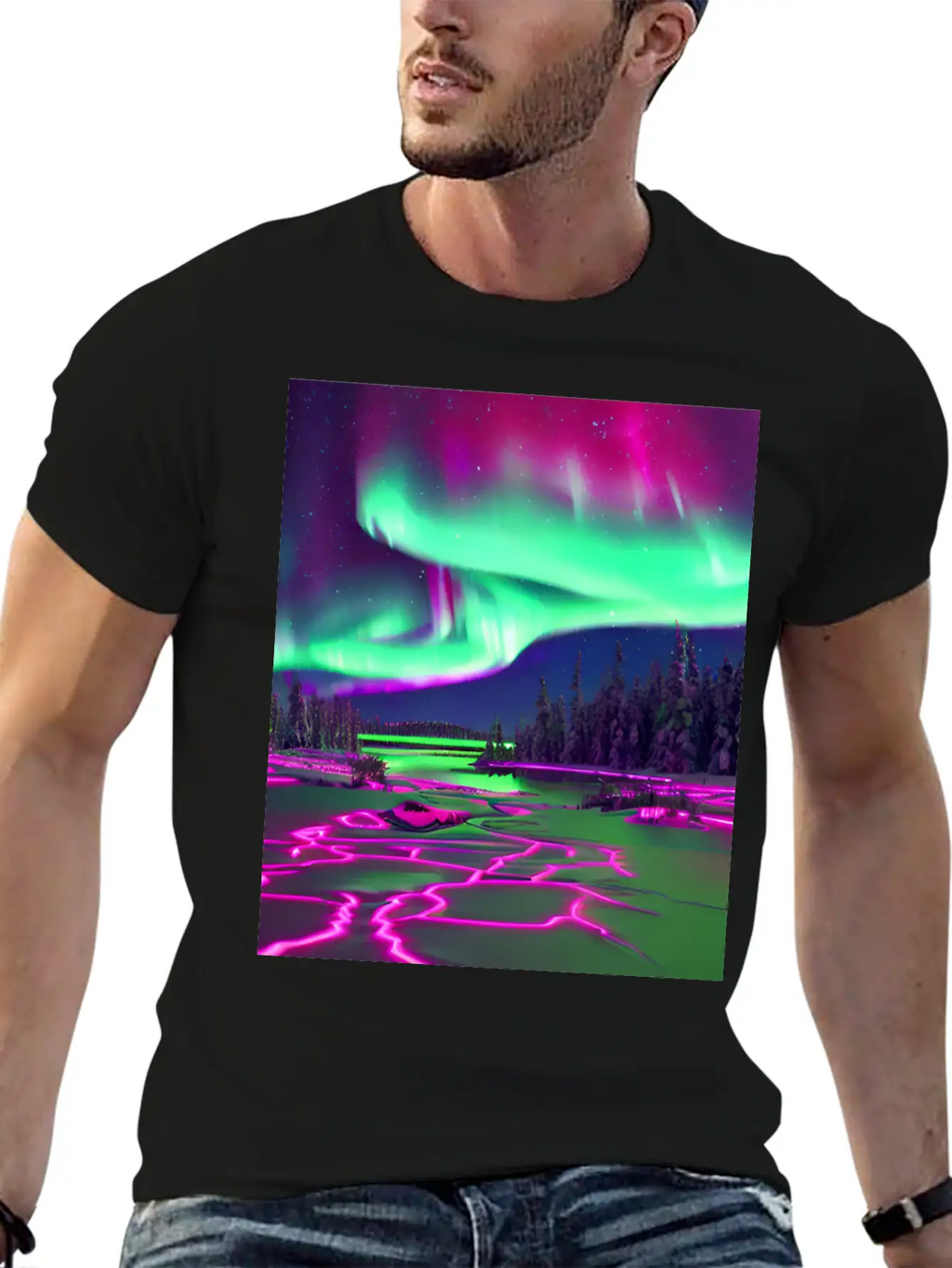 Northern Lights Breathable Soft Cotton T-Shirt – Timeless Casual Look