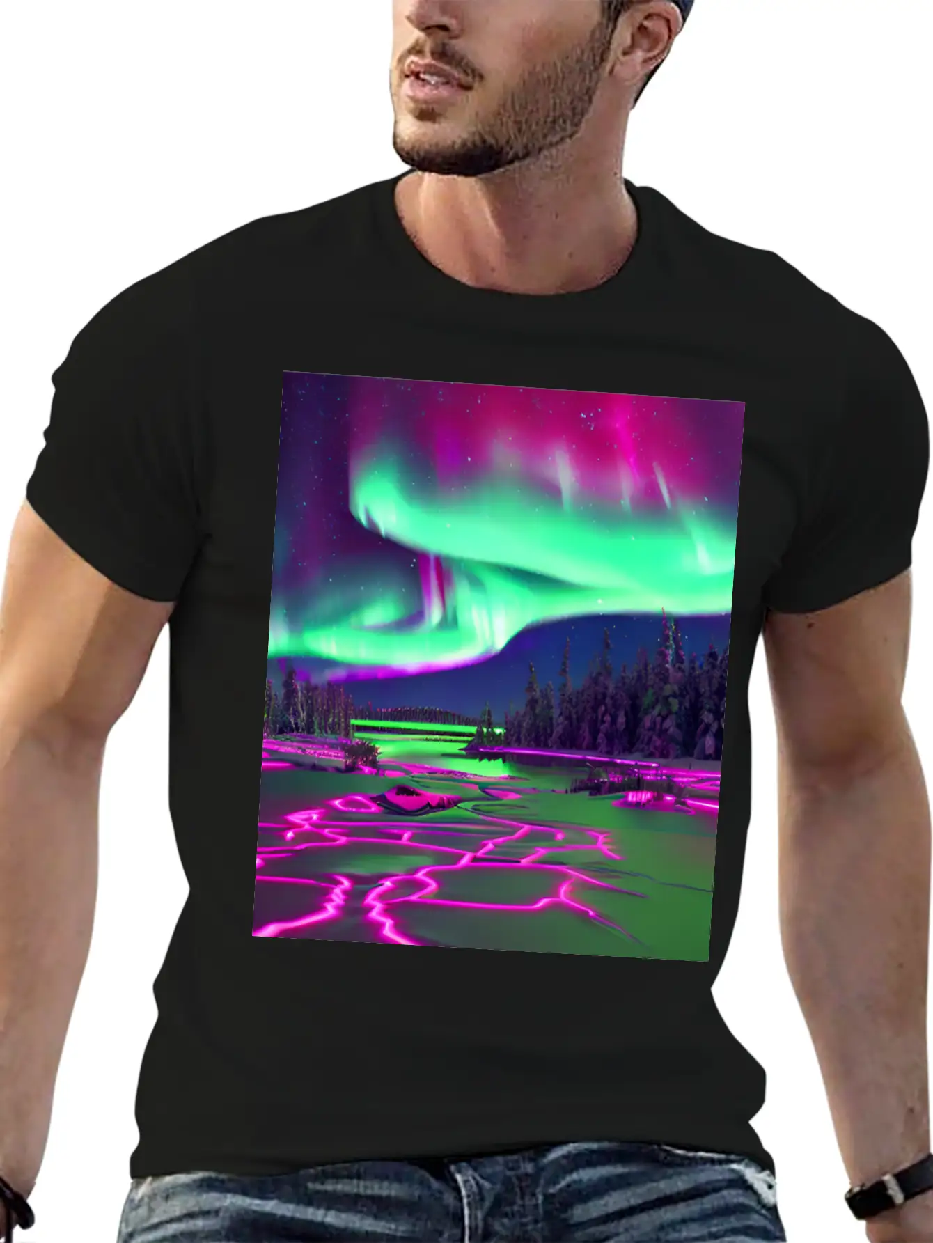 Northern Lights Breathable Soft Cotton T-Shirt – Timeless Casual Look