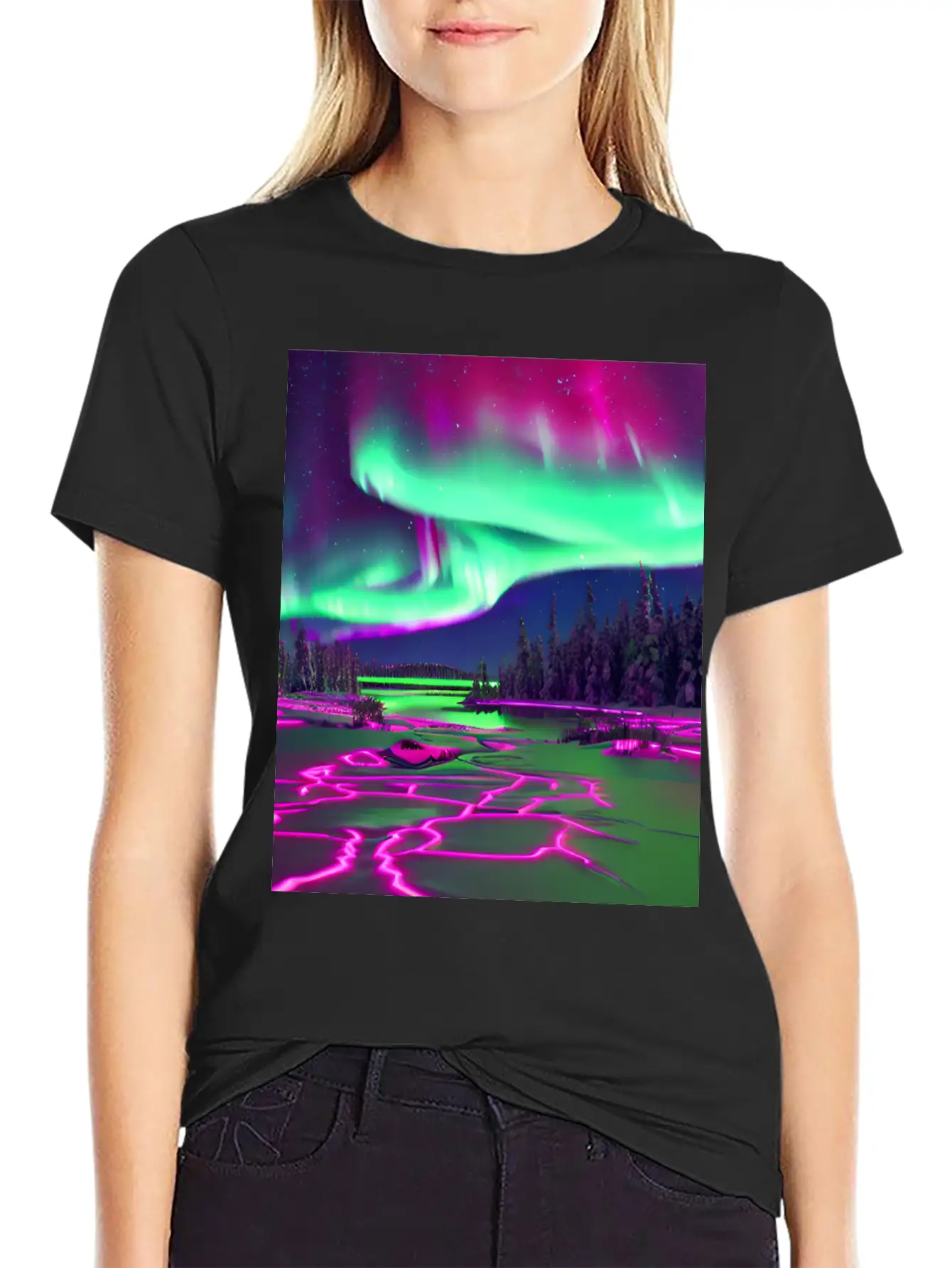 Northern Lights Breathable Soft Cotton T-Shirt – Timeless Casual Look