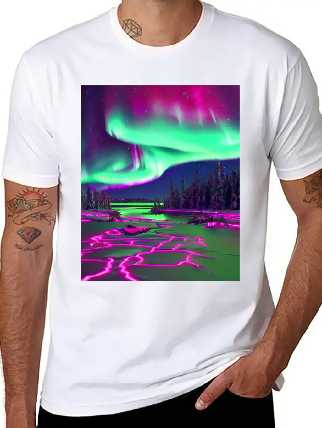 Northern Lights Breathable Soft Cotton T-Shirt – Timeless Casual Look