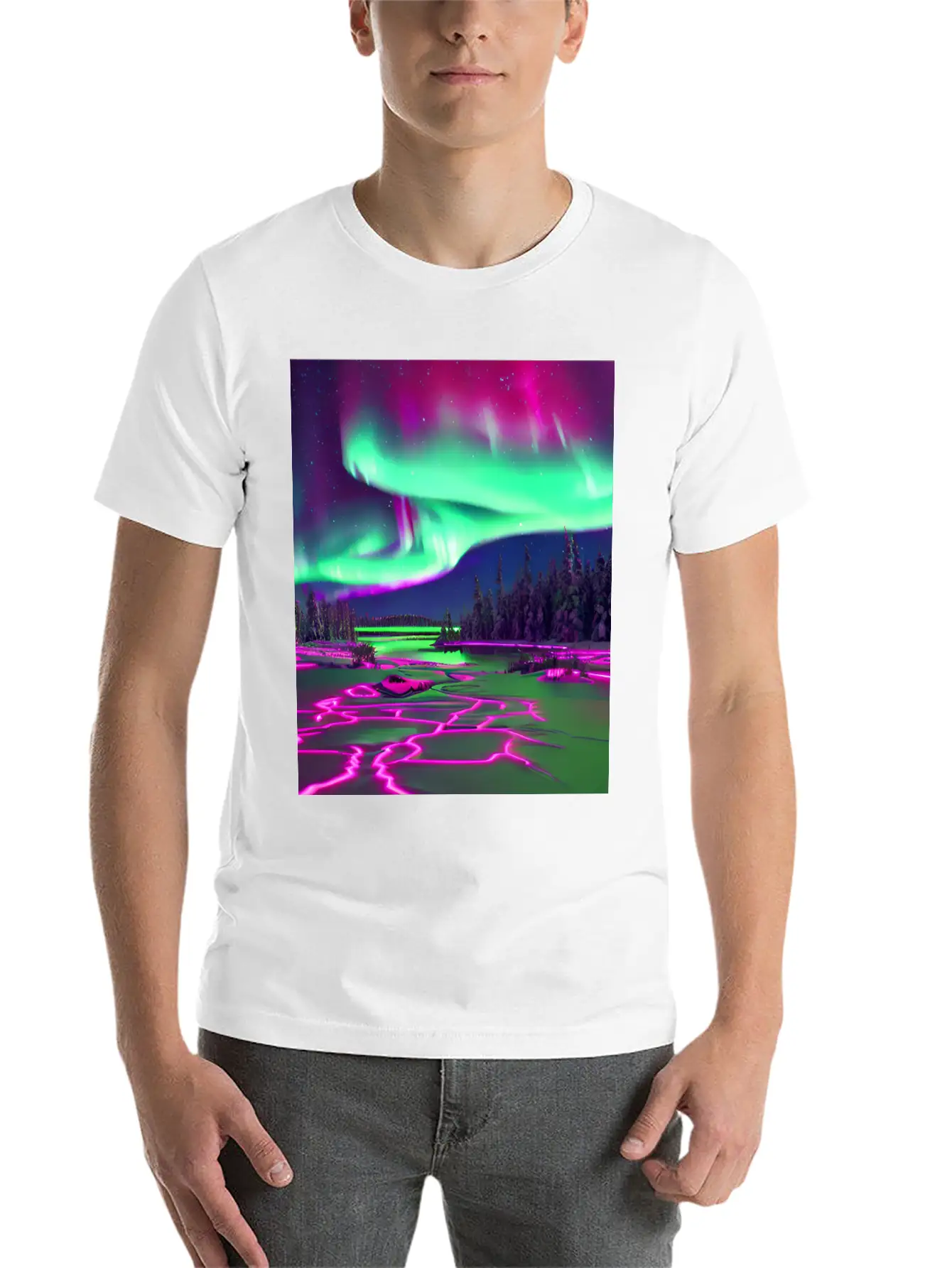 Northern Lights Breathable Soft Cotton T-Shirt – Timeless Casual Look