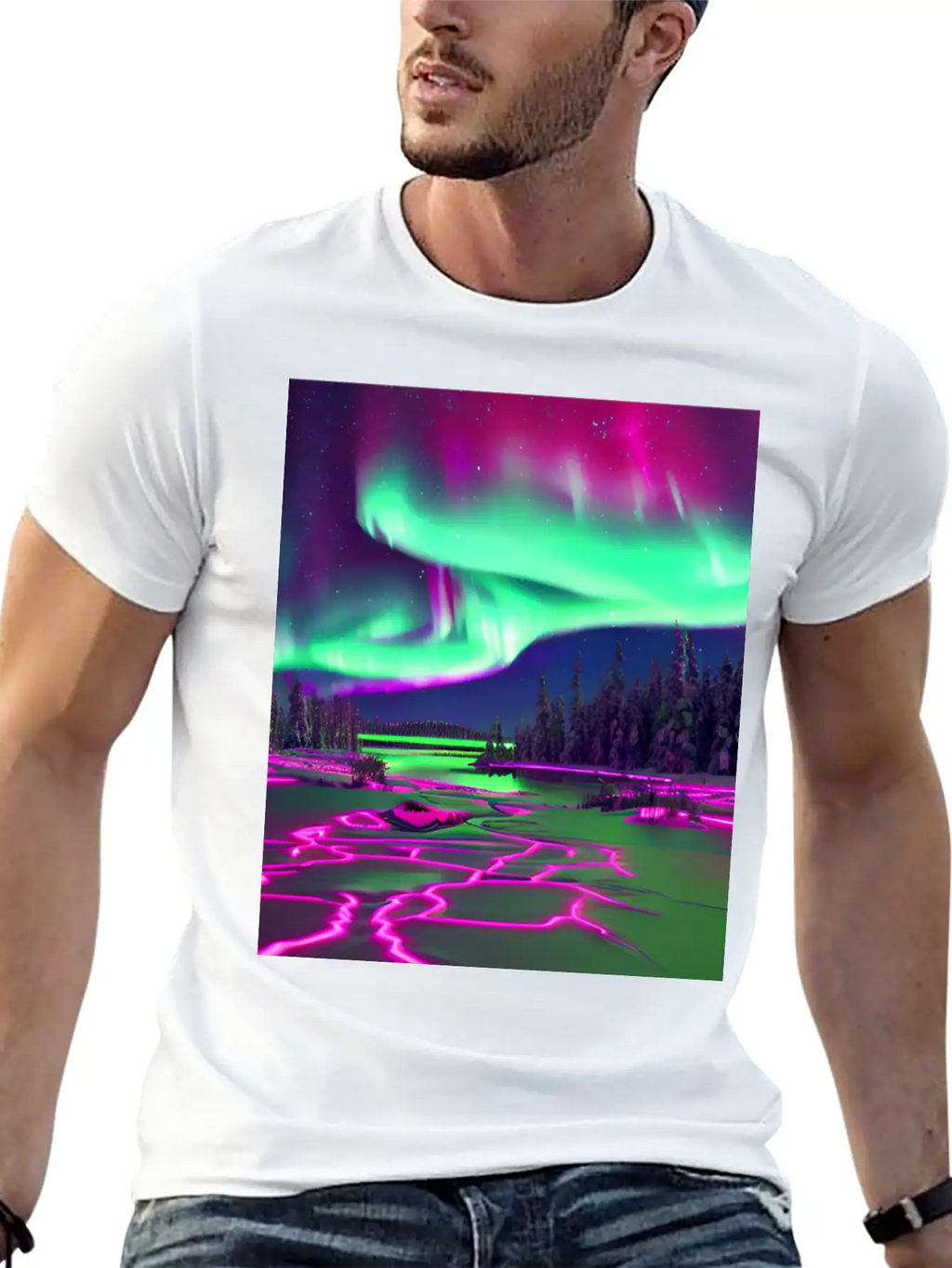 Northern Lights Breathable Soft Cotton T-Shirt – Timeless Casual Look