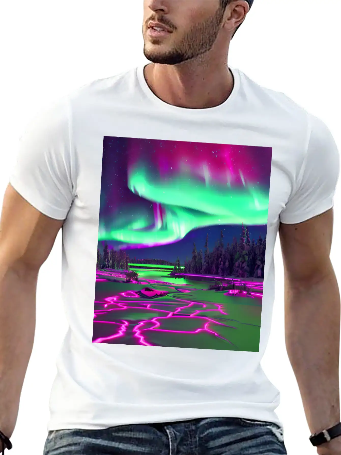 Northern Lights Breathable Soft Cotton T-Shirt – Timeless Casual Look