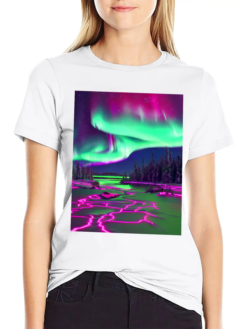 Northern Lights Breathable Soft Cotton T-Shirt – Timeless Casual Look