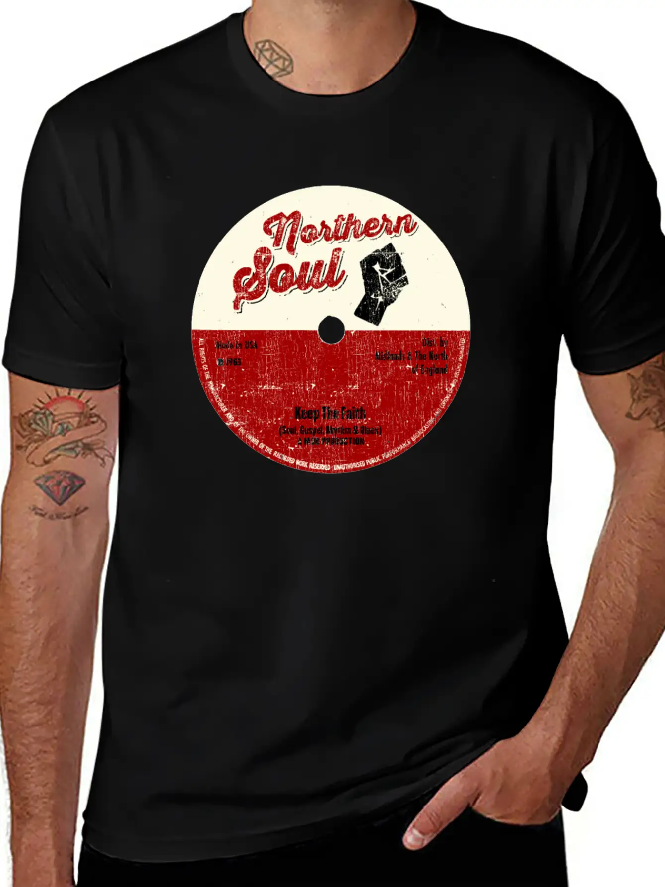 Northern Soul Design - Keep The Faith Tee - Mod Classic Cotton Tee – Unisex Comfort For Any Season