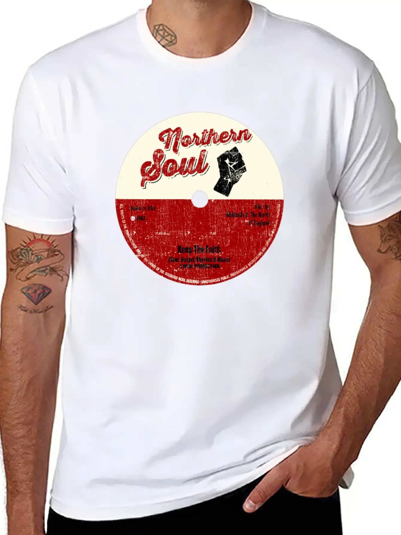 Northern Soul Design - Keep The Faith Tee - Mod Classic Cotton Tee – Unisex Comfort For Any Season