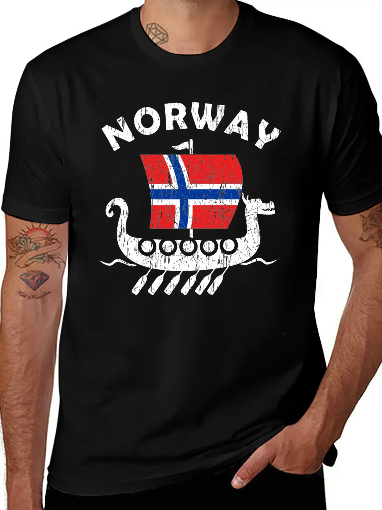 Norway Viking Ship Flag Classic Cotton Tee – Unisex Comfort For Any Season