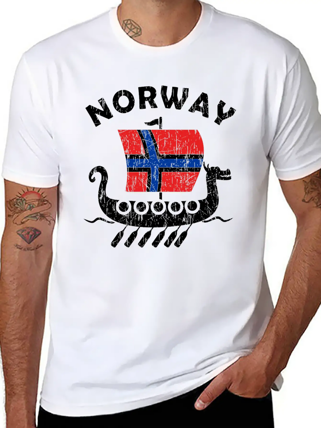 Norway Viking Ship Flag Classic Cotton Tee – Unisex Comfort For Any Season