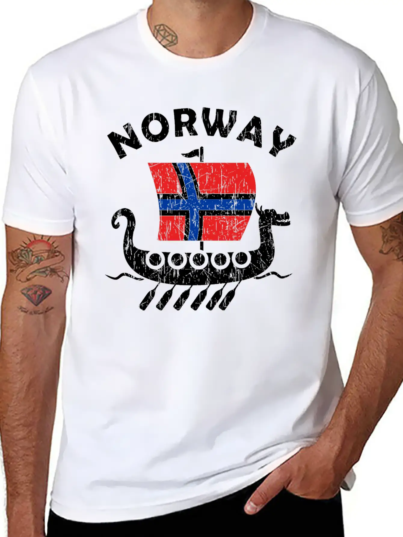 Norway Viking Ship Flag Classic Cotton Tee – Unisex Comfort For Any Season