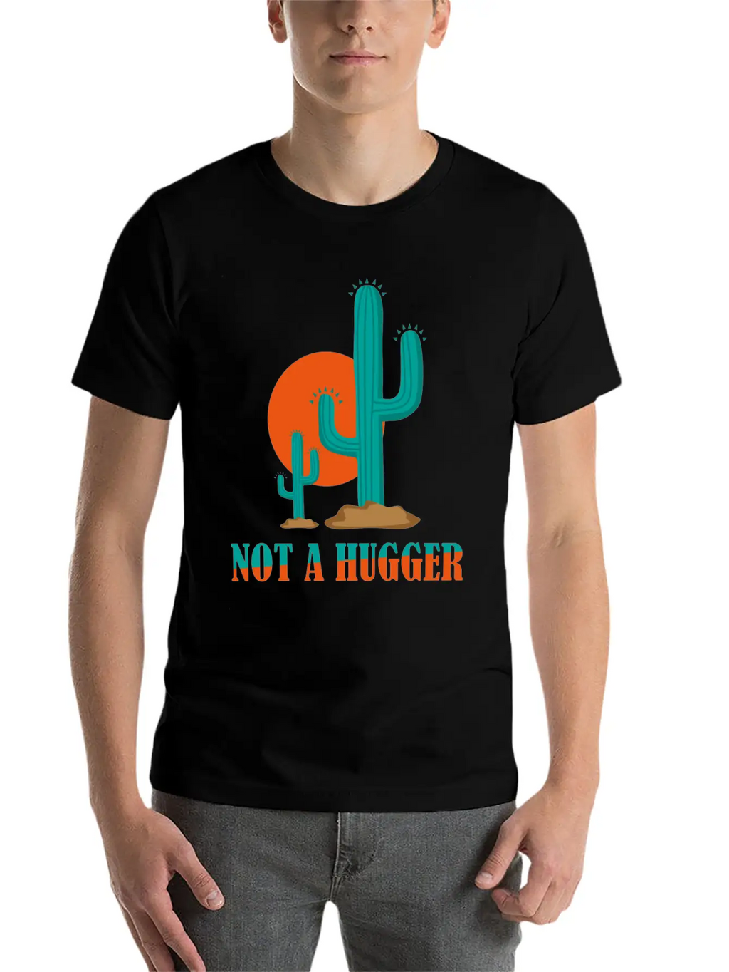 Not A Hugger Cactus Stylish Everyday T-Shirt – Unisex Basic Cotton Tee