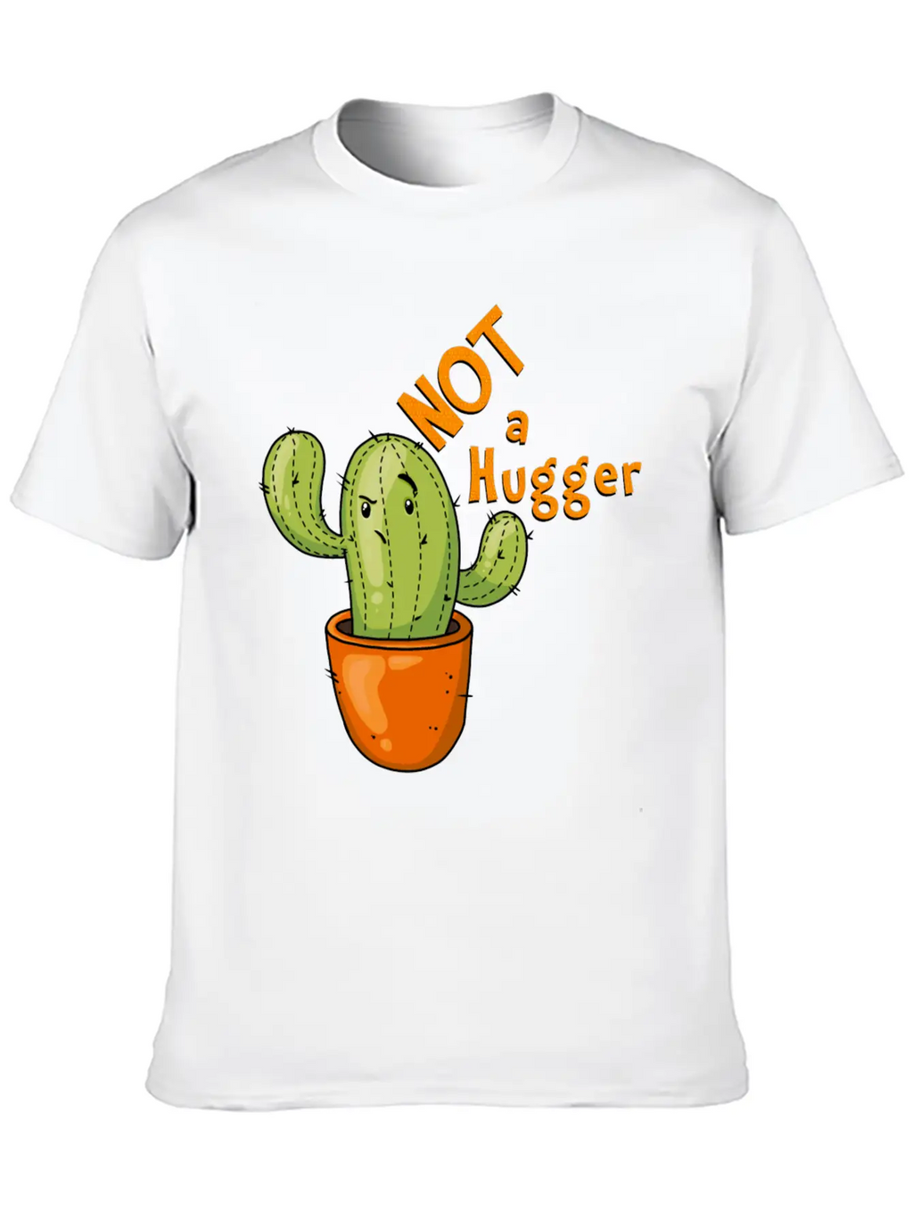 Not A Hugger Kawaii Cactus Breathable Soft Cotton T-Shirt – Timeless Casual Look