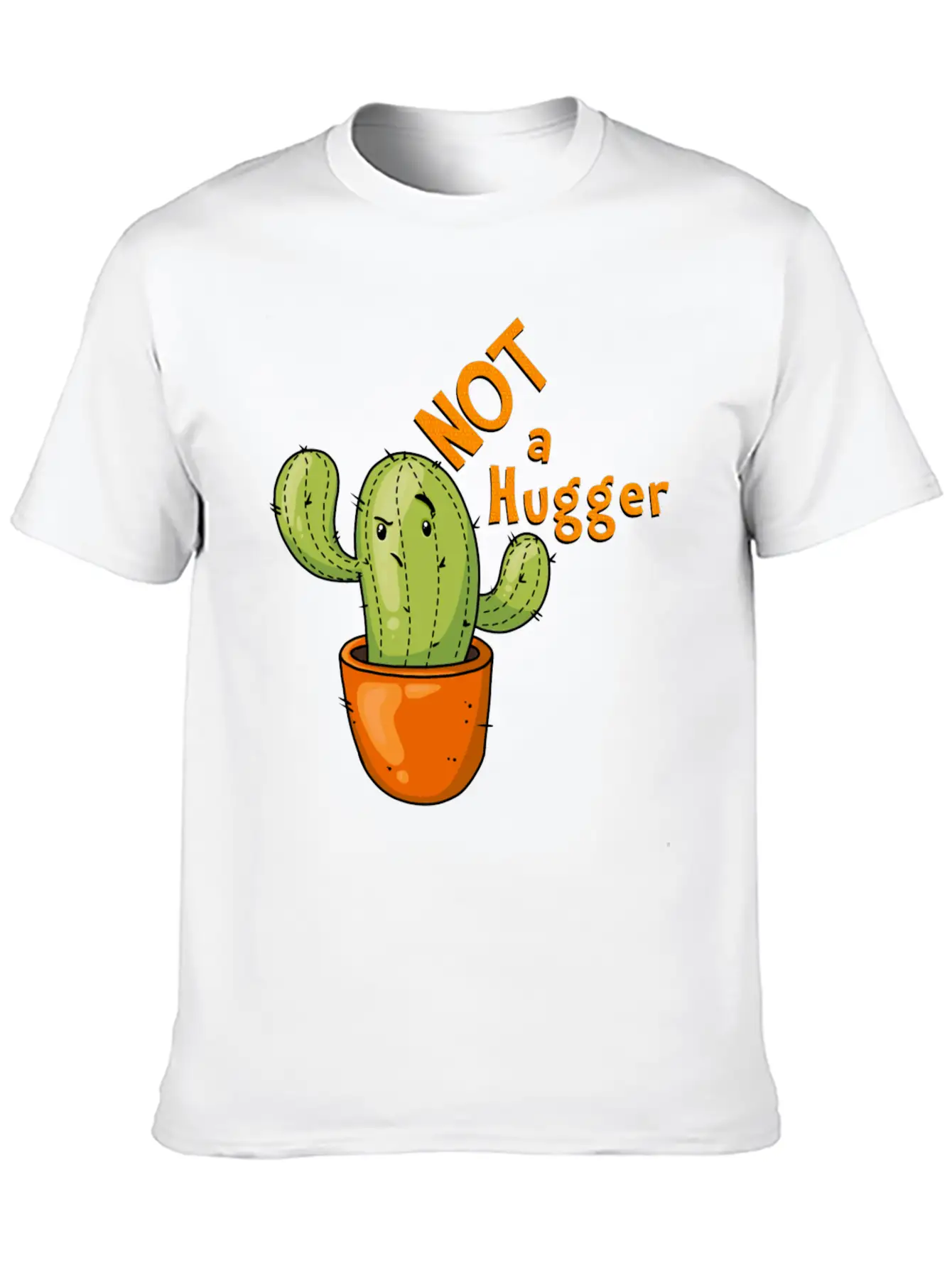 Not A Hugger Kawaii Cactus Breathable Soft Cotton T-Shirt – Timeless Casual Look