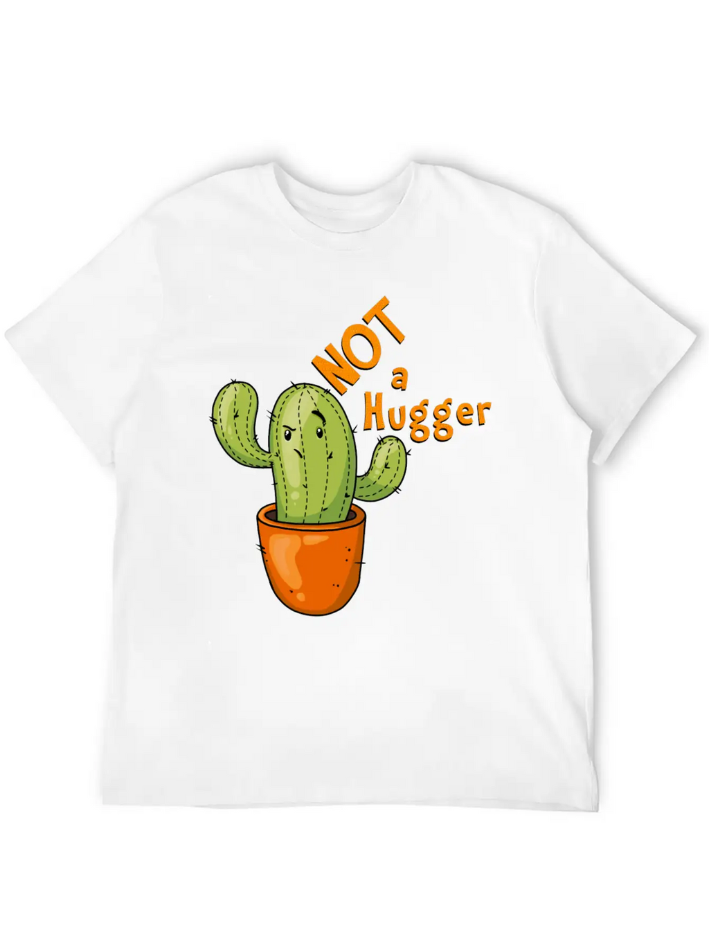 Not A Hugger Kawaii Cactus Breathable Soft Cotton T-Shirt – Timeless Casual Look
