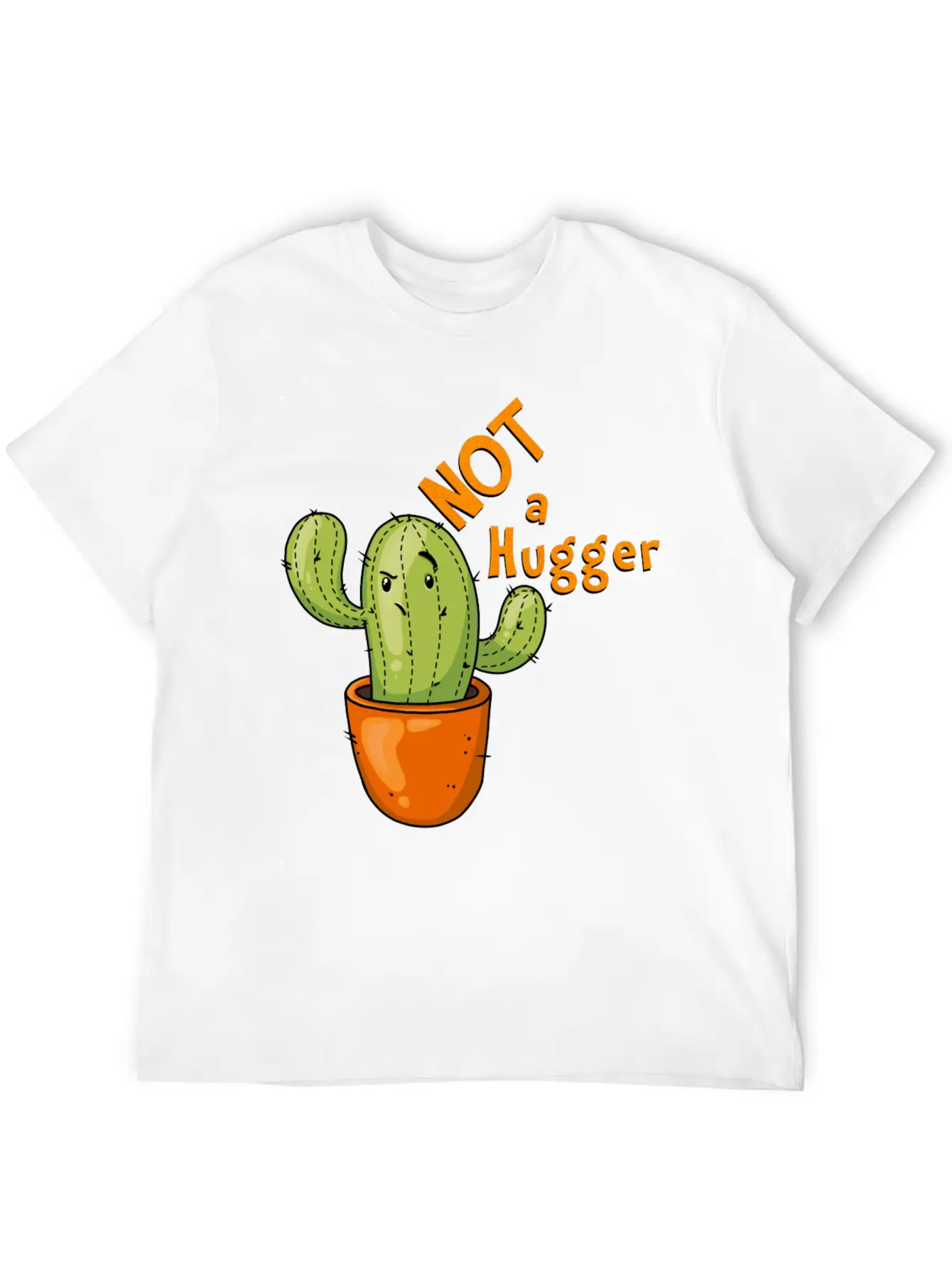 Not A Hugger Kawaii Cactus Breathable Soft Cotton T-Shirt – Timeless Casual Look