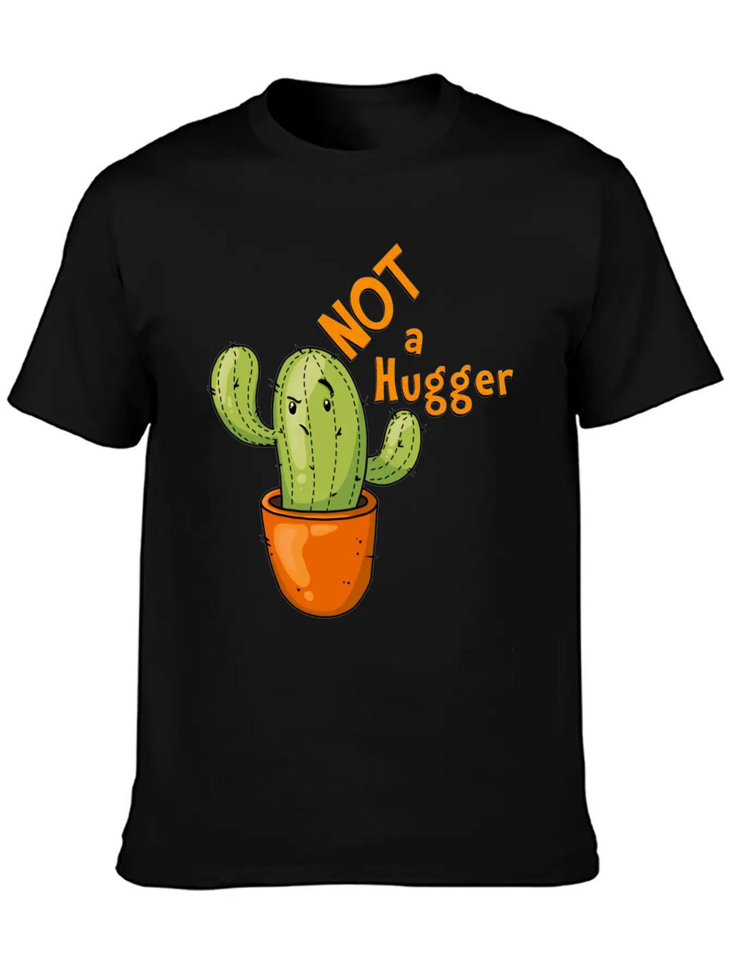 Not A Hugger Kawaii Cactus Breathable Soft Cotton T-Shirt – Timeless Casual Look