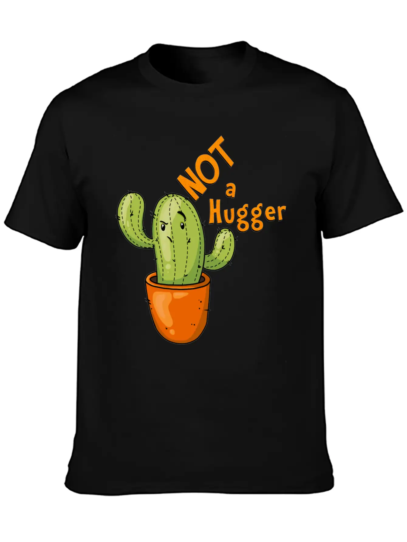 Not A Hugger Kawaii Cactus Breathable Soft Cotton T-Shirt – Timeless Casual Look