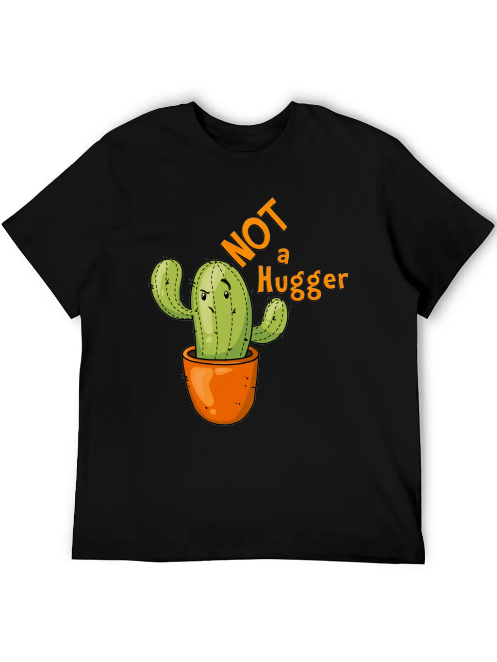 Not A Hugger Kawaii Cactus Breathable Soft Cotton T-Shirt – Timeless Casual Look
