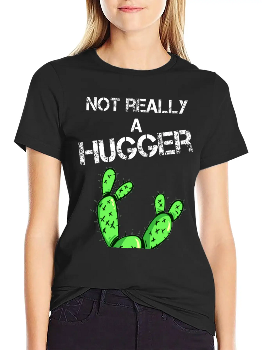 Not Really A Hugger, Cactus Timeless Short Sleeve Tee – Comfy And Minimalist Design