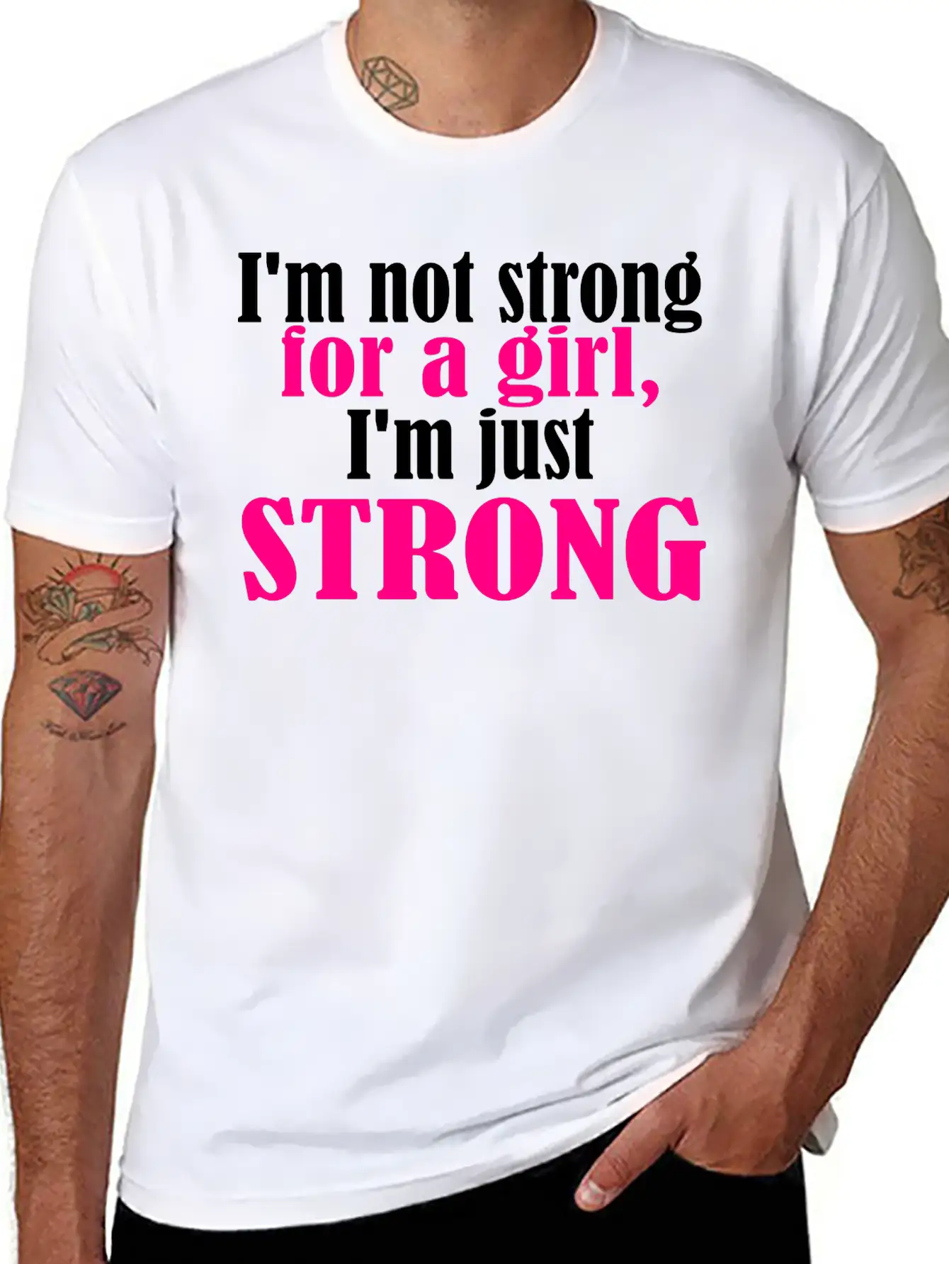 Not Strong For A Girl Relaxed Everyday Tee – Lightweight And Durable Cotton