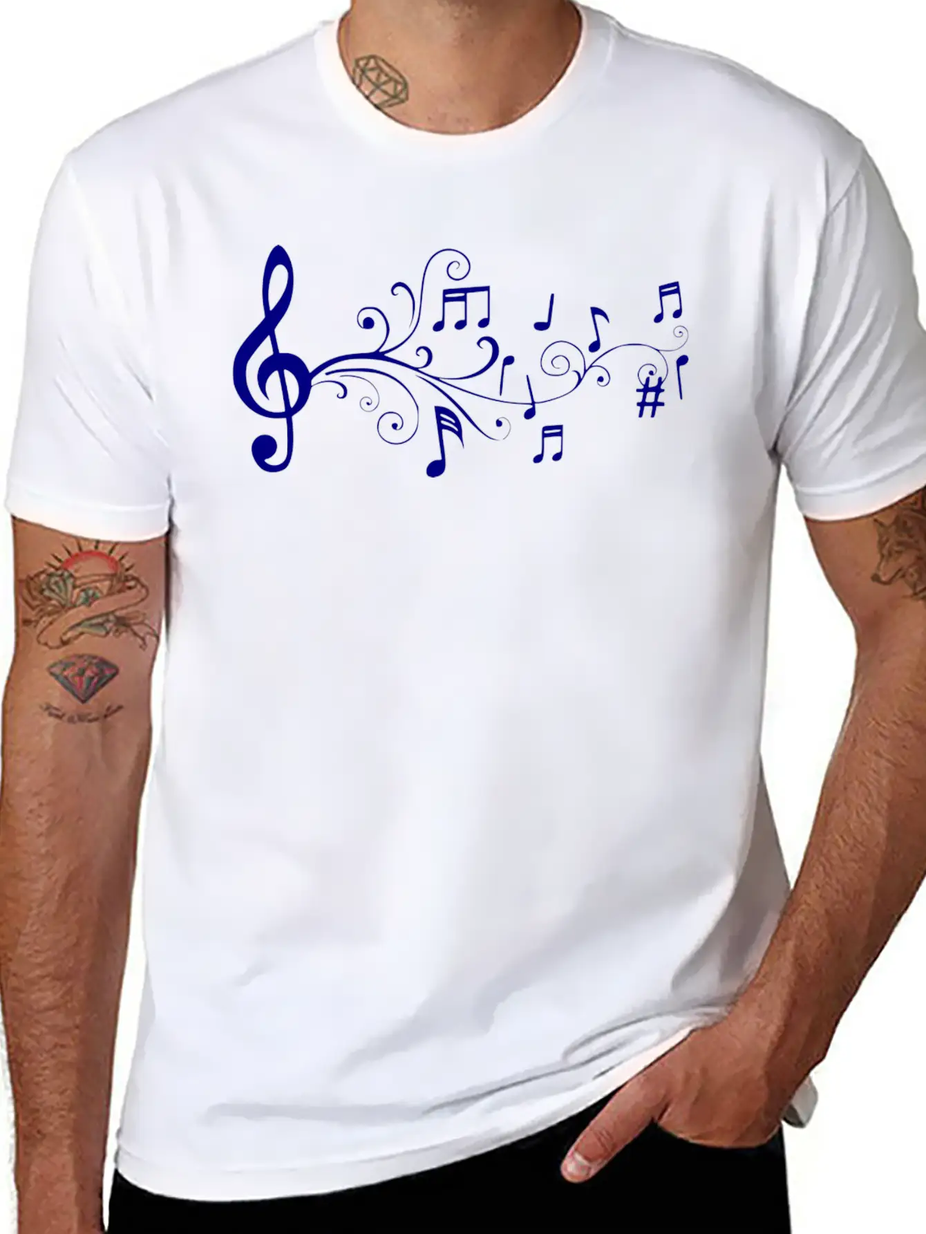 Notas Musicales Stylish Everyday T-Shirt – Unisex Basic Cotton Tee