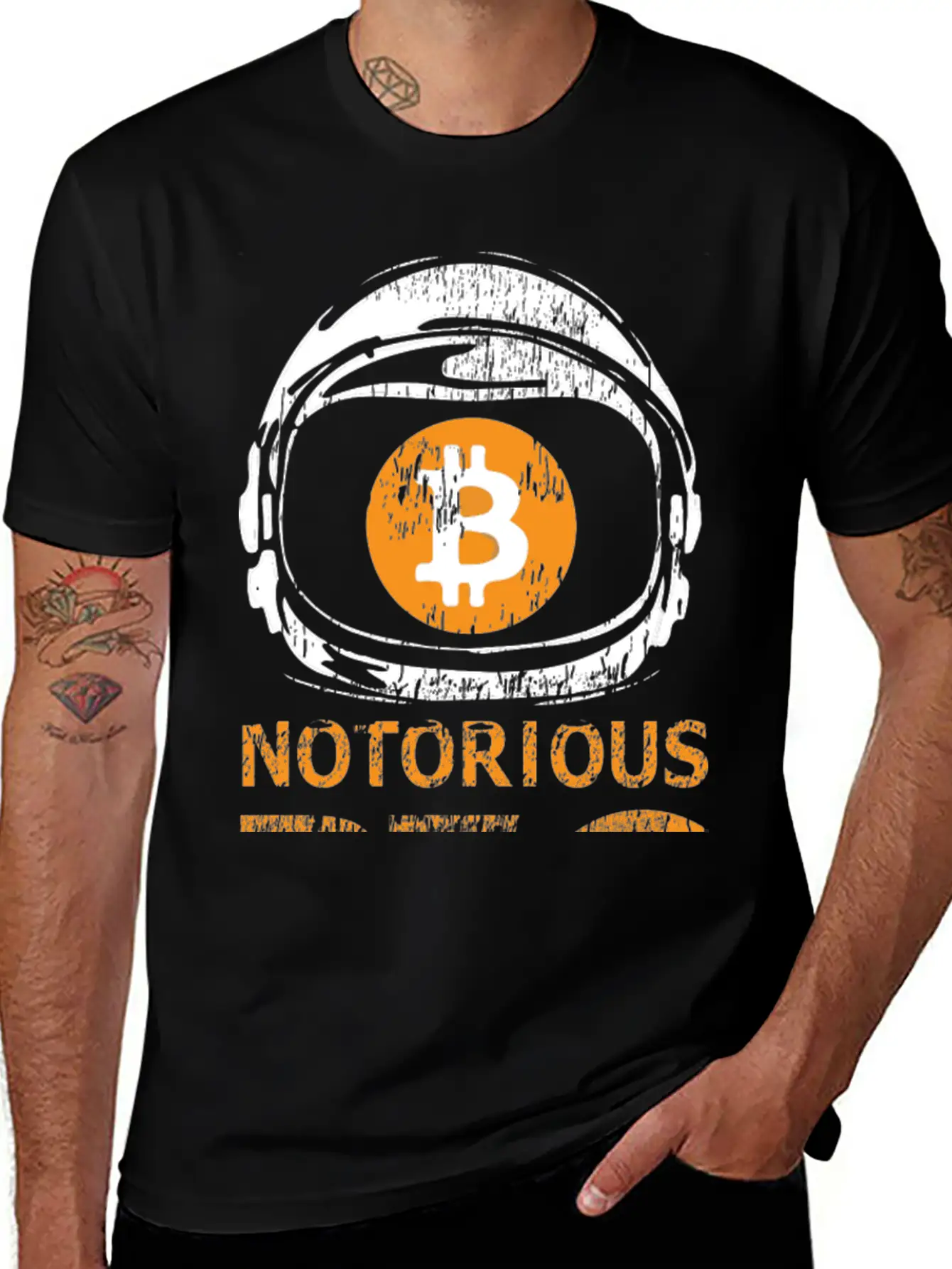 Notorious BTC Space Helmet With Bitcoin Symbol Classic Cotton Tee – Unisex Comfort For Any Season
