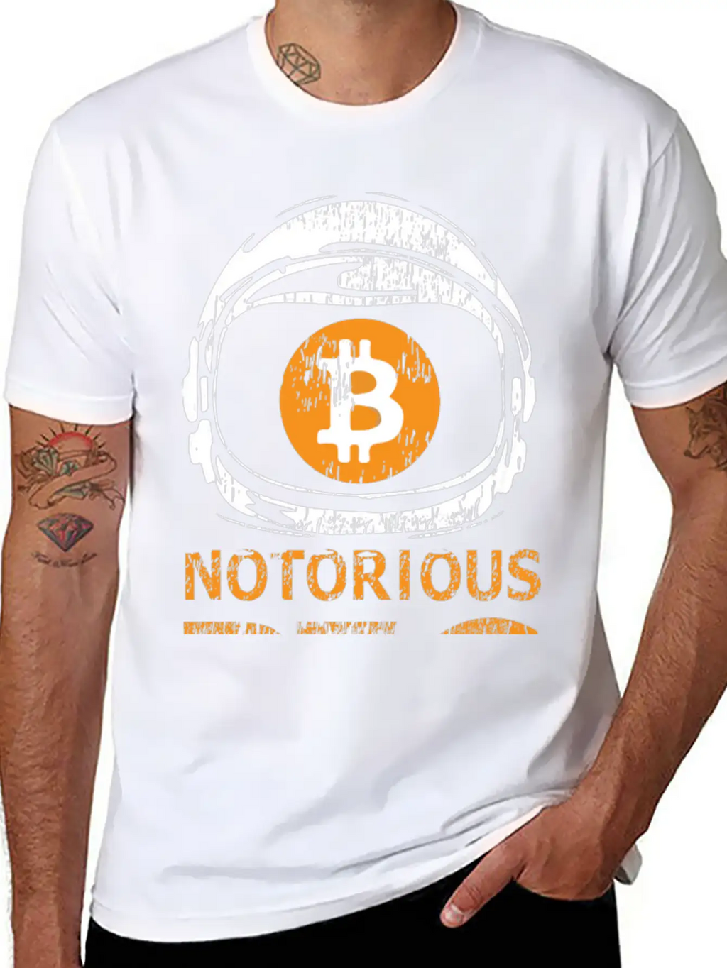 Notorious BTC Space Helmet With Bitcoin Symbol Classic Cotton Tee – Unisex Comfort For Any Season