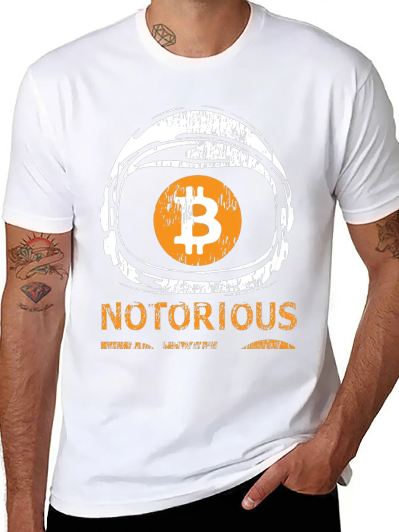 Notorious BTC Space Helmet With Bitcoin Symbol Classic Cotton Tee – Unisex Comfort For Any Season