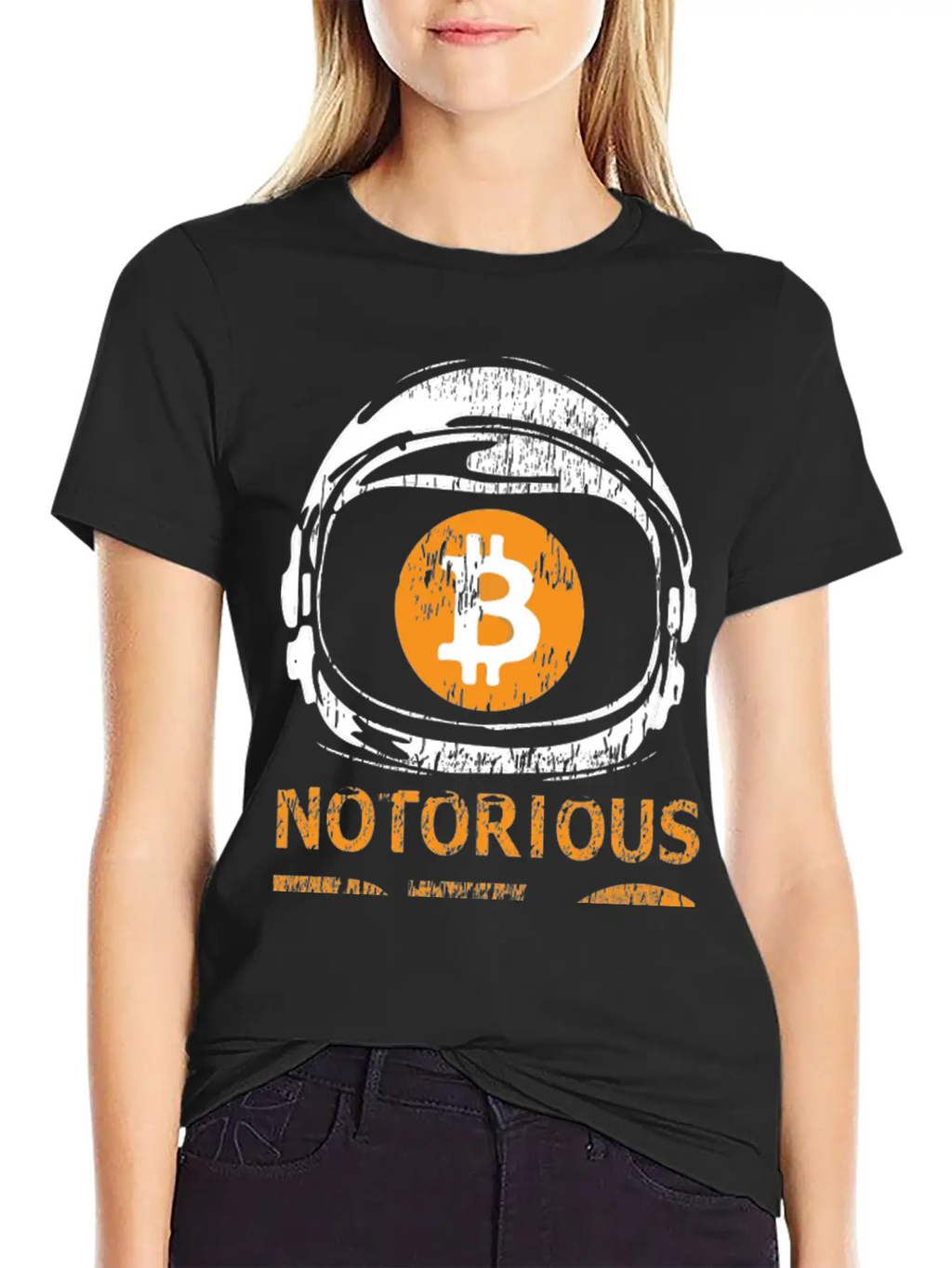 Notorious BTC Space Helmet With Bitcoin Symbol Classic Cotton Tee – Unisex Comfort For Any Season