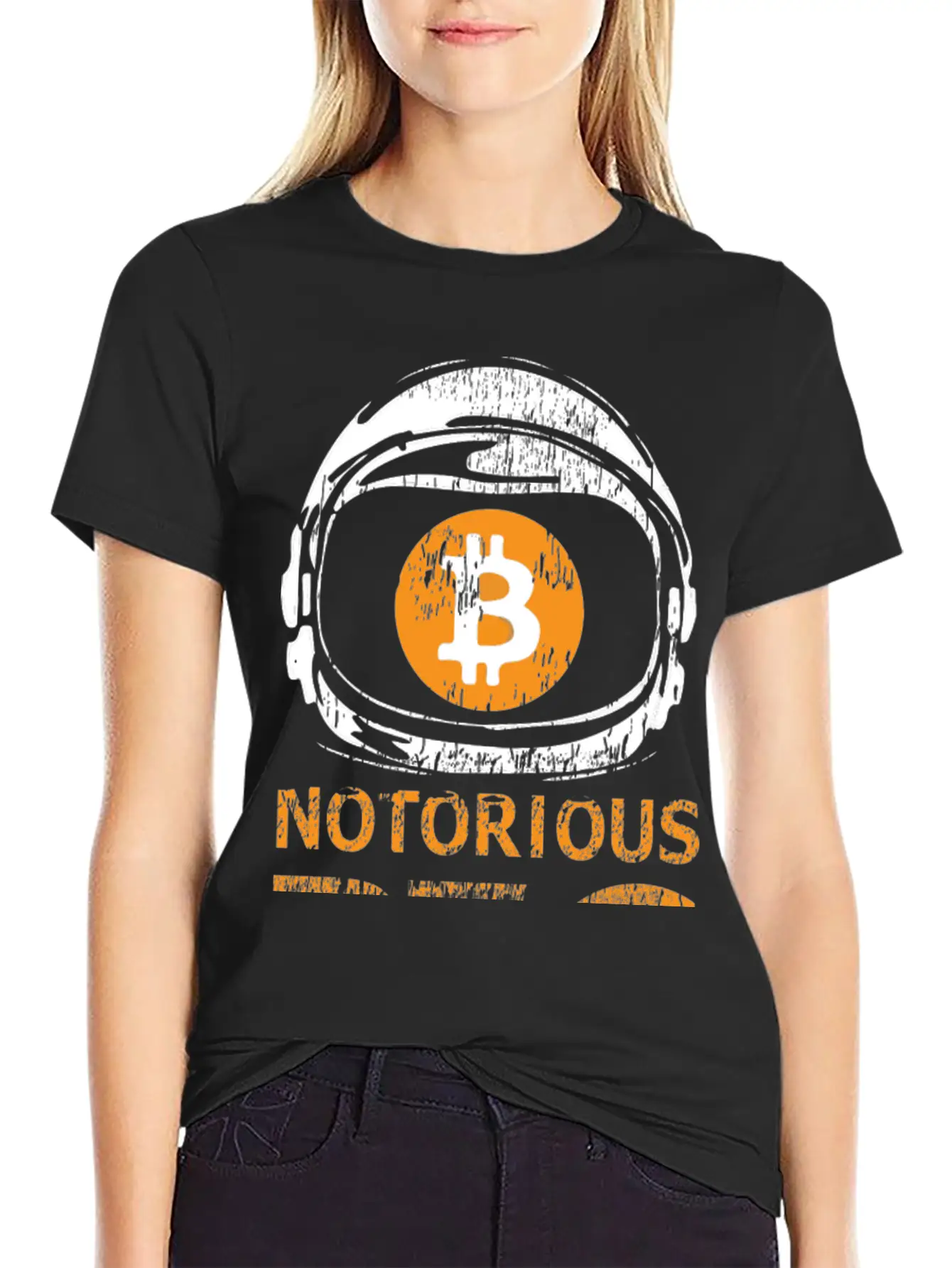 Notorious BTC Space Helmet With Bitcoin Symbol Classic Cotton Tee – Unisex Comfort For Any Season