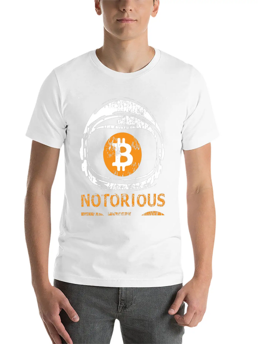 Notorious BTC Space Helmet With Bitcoin Symbol Classic Cotton Tee – Unisex Comfort For Any Season