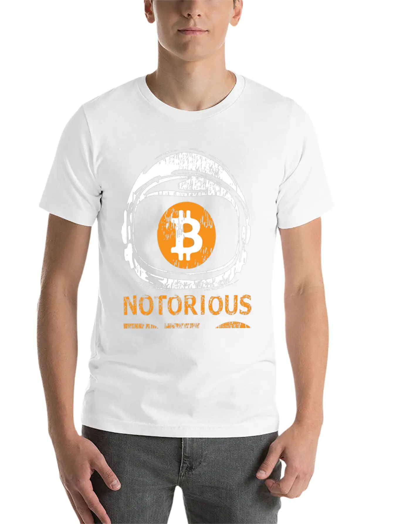 Notorious BTC Space Helmet With Bitcoin Symbol Classic Cotton Tee – Unisex Comfort For Any Season