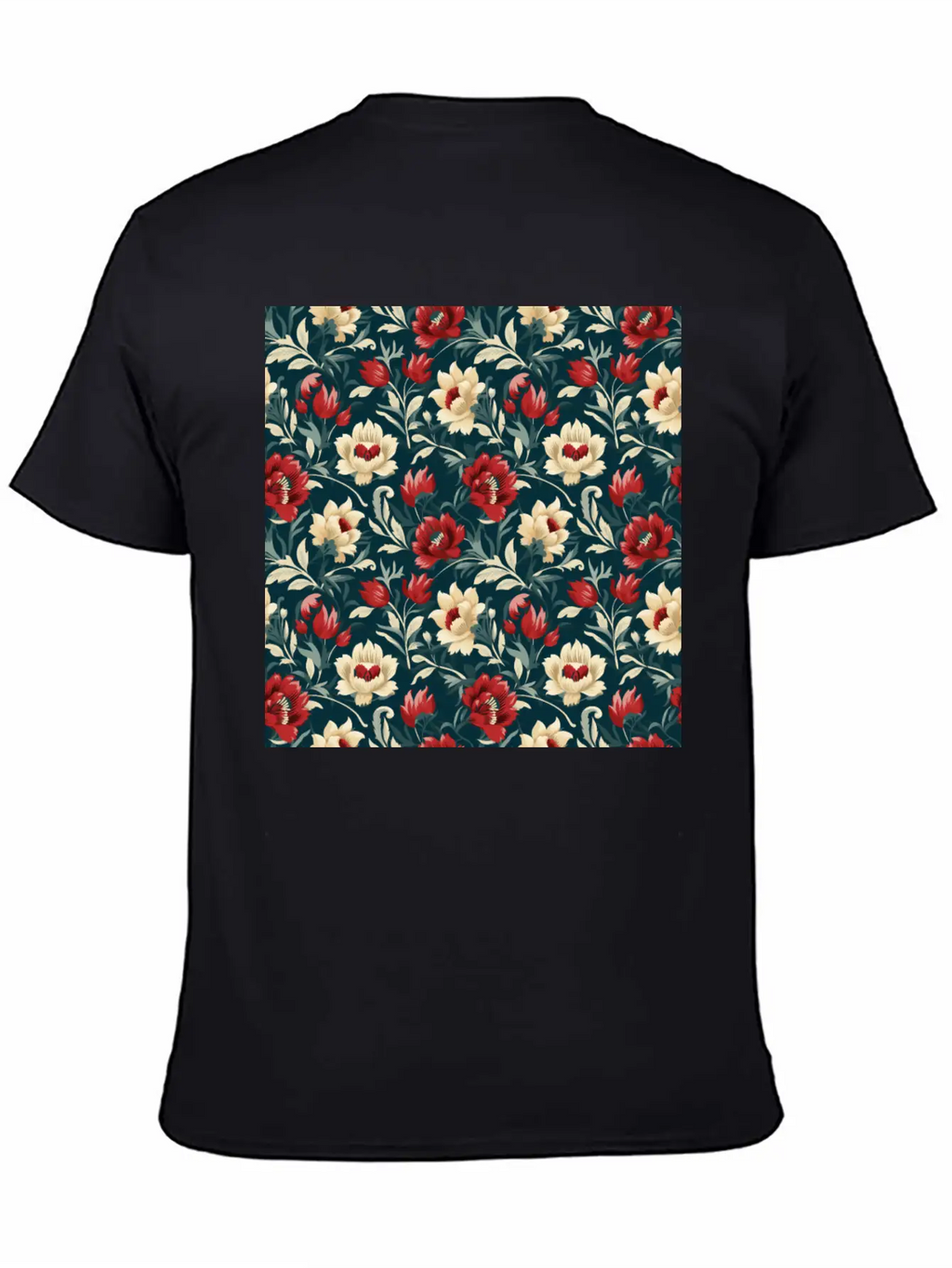 Nouveau Heritage: Baroque Flowers Wallpaper Classic Cotton Tee – Unisex Comfort For Any Season