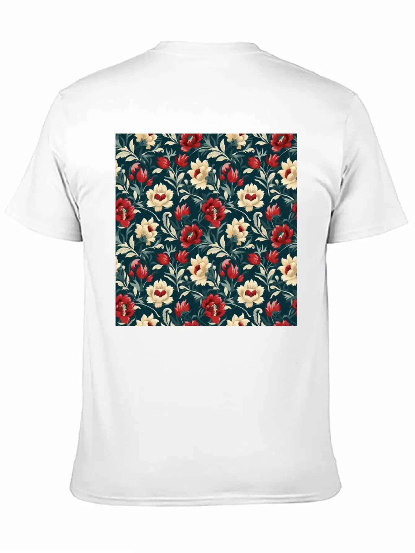 Nouveau Heritage: Baroque Flowers Wallpaper Classic Cotton Tee – Unisex Comfort For Any Season