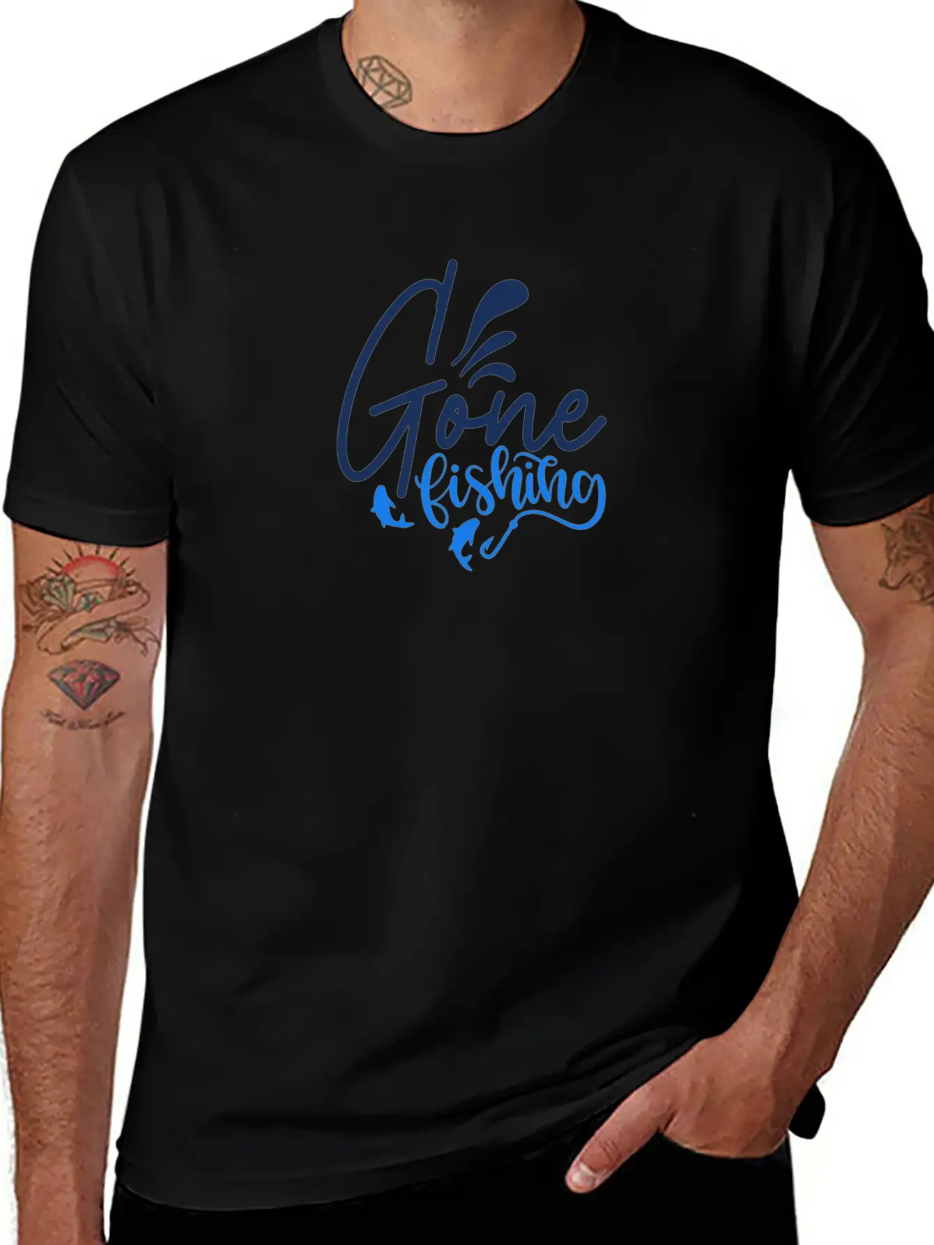 Novelty Fishing Gone Fishing Stylish Everyday T-Shirt – Unisex Basic Cotton Tee