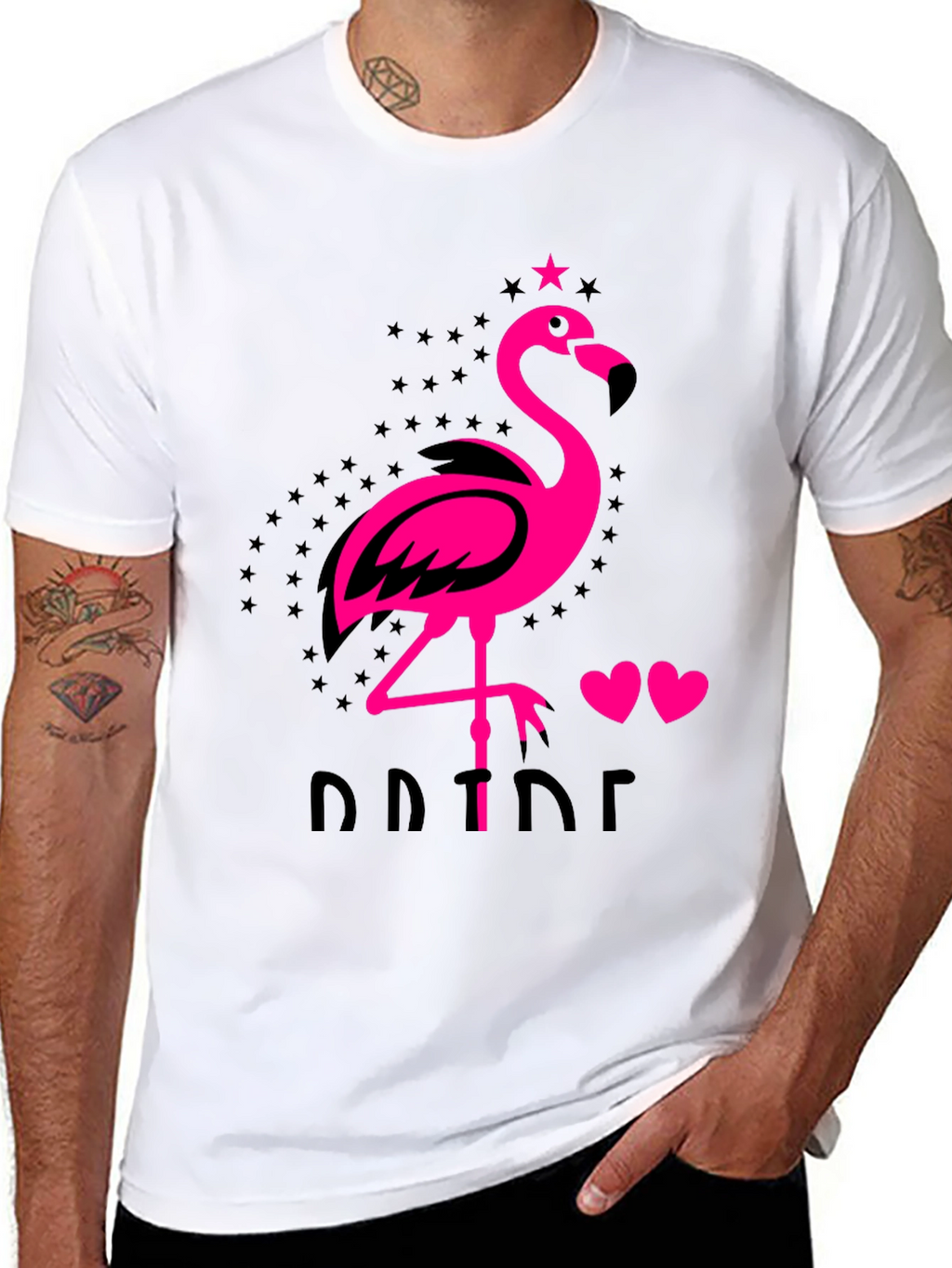 Flamingo Pride Graphic Tee - Mens Black T-Shirt