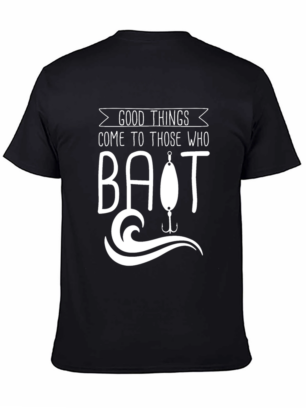 Good Things Bait Fishing Black Graphic T-Shirt
