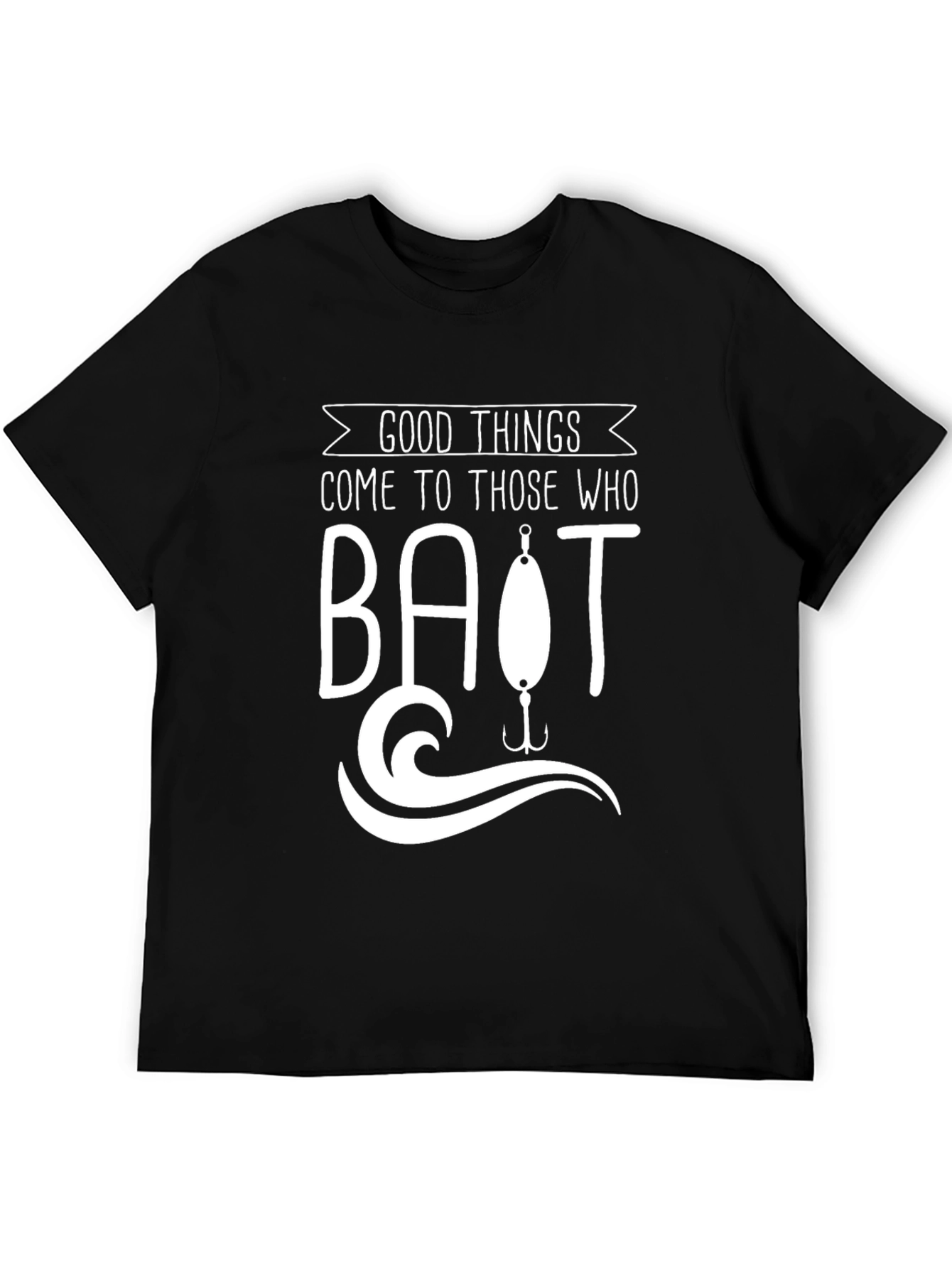 Good Things Bait Fishing Black Graphic T-Shirt