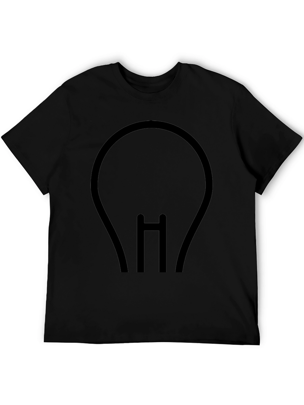 Minimalist Light Bulb Black T-Shirt