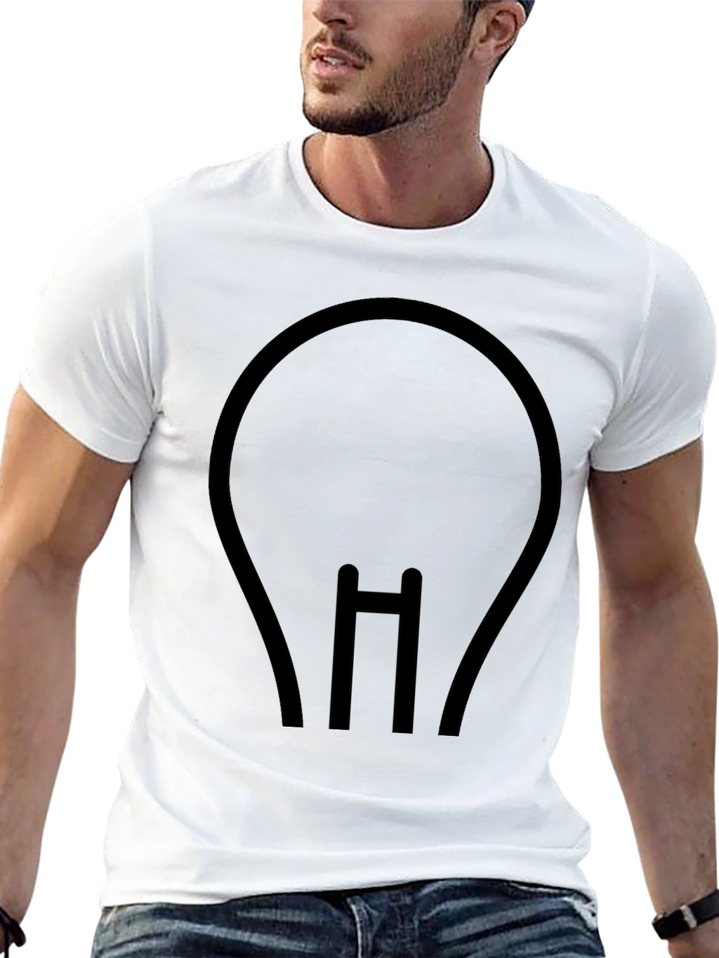 Minimalist Light Bulb Black T-Shirt